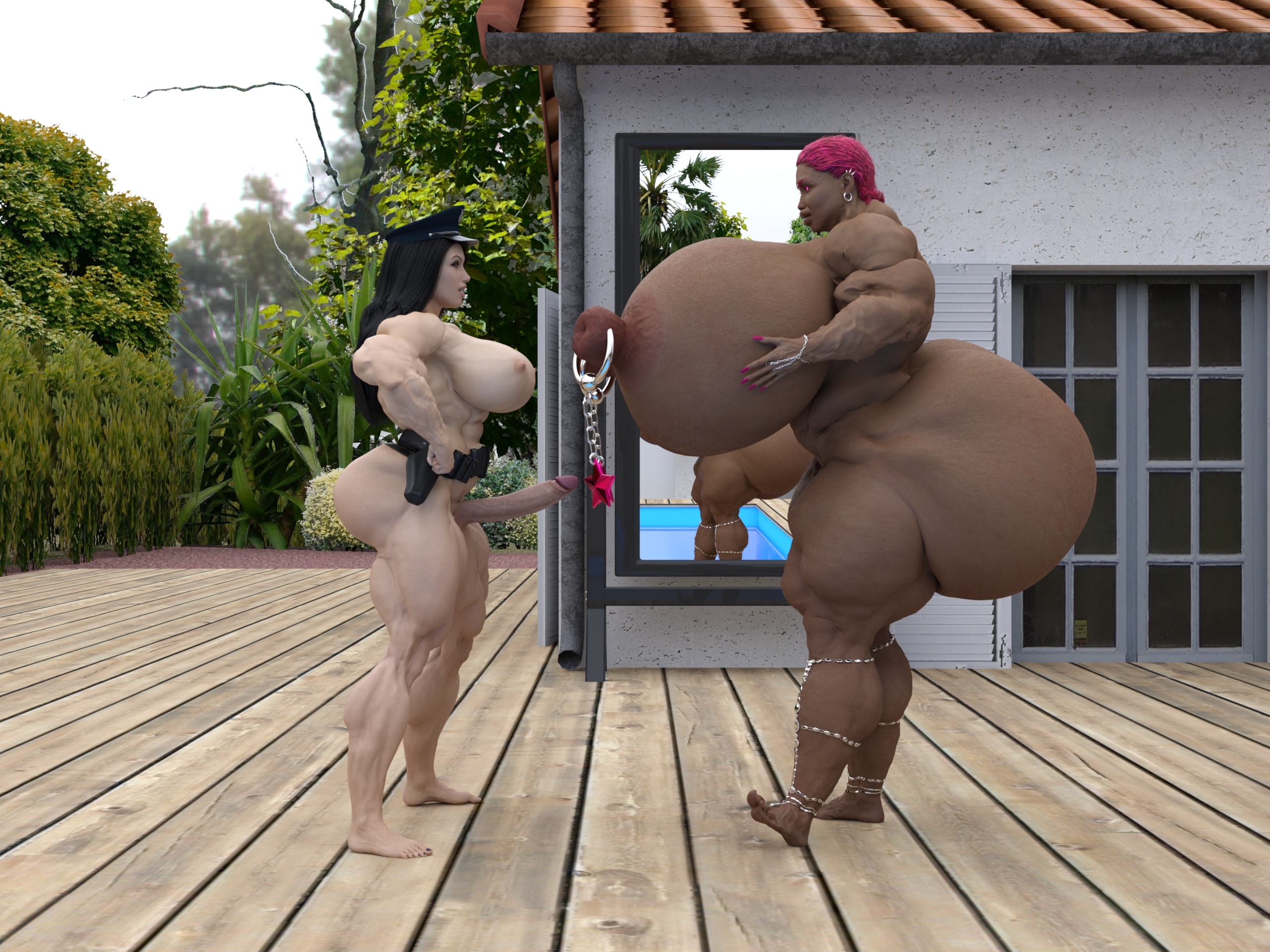 Dzcelestial3D models curvy femalebodybuilders busty bimbo 3d comics