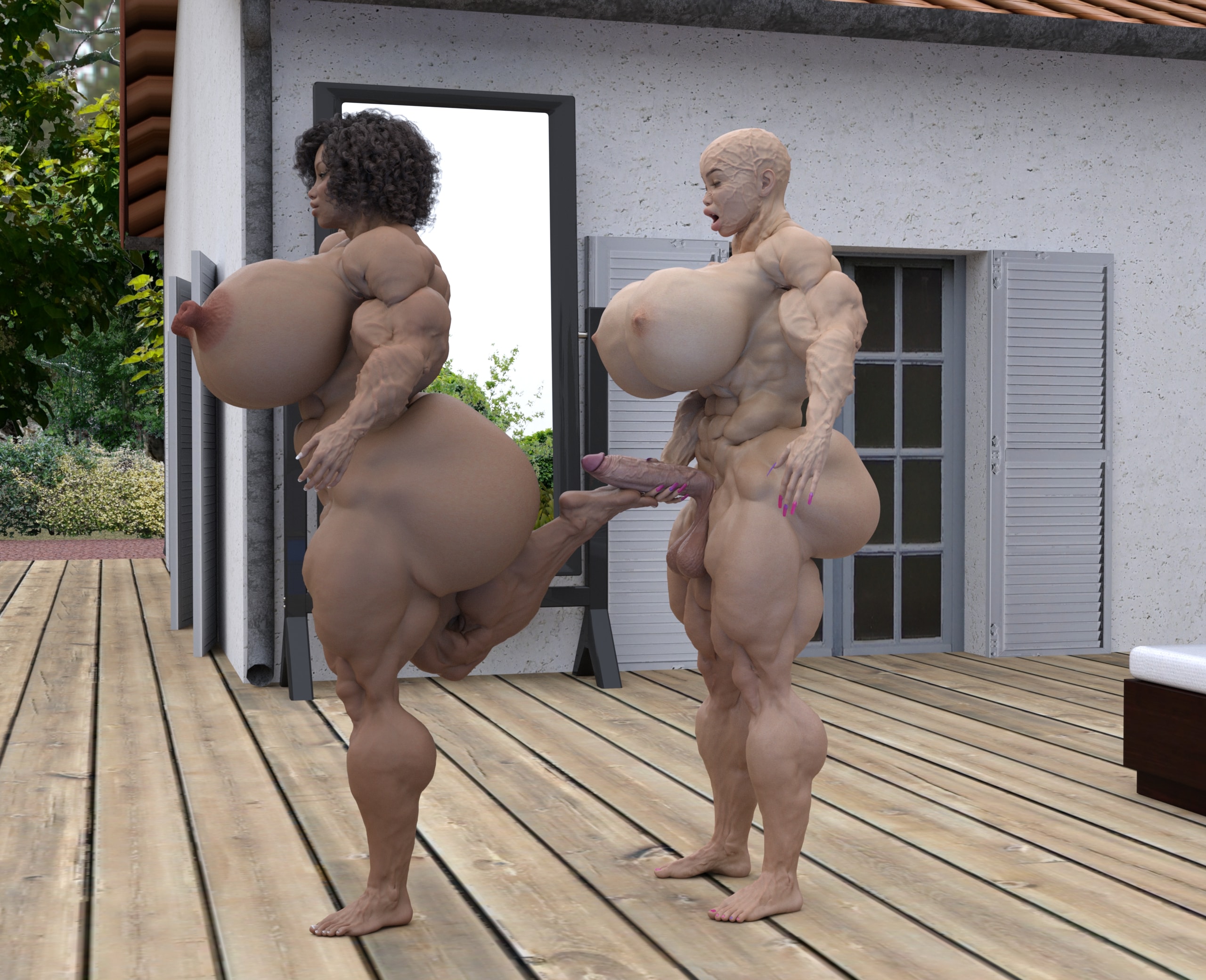 Dzcelestial3D models curvy femalebodybuilders busty bimbo 3d comics