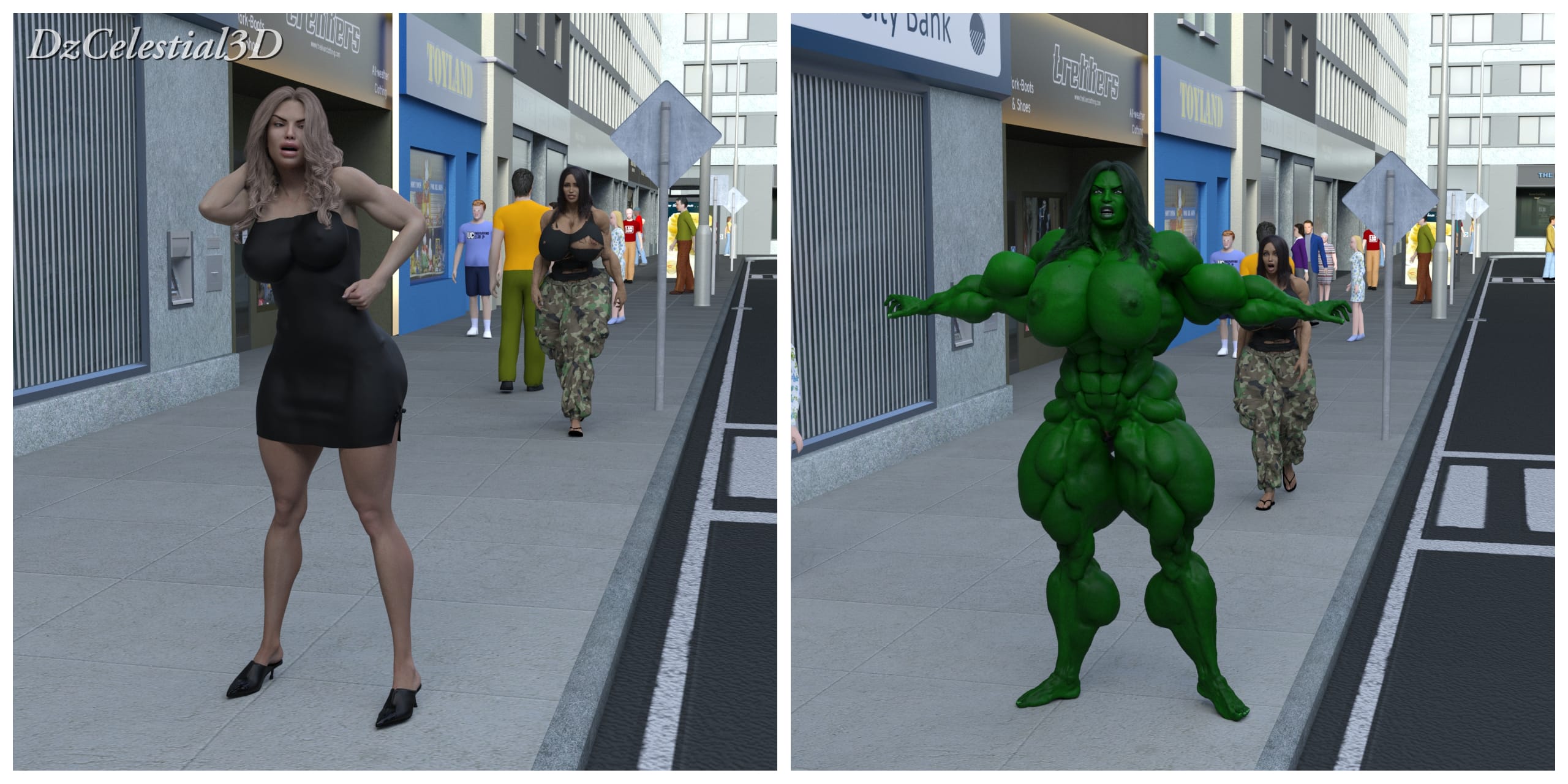 Dzcelestial3D models curvy femalebodybuilders busty bimbo