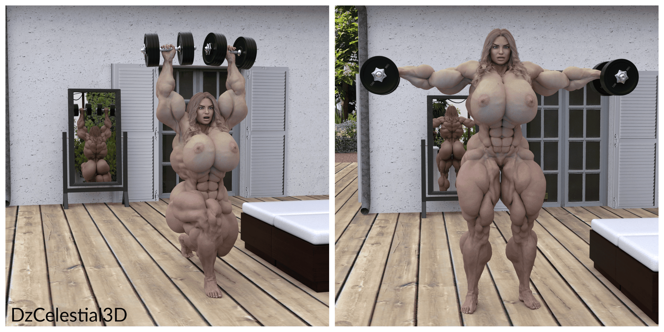 Dzcelestial3D models curvy femalebodybuilders busty bimbo