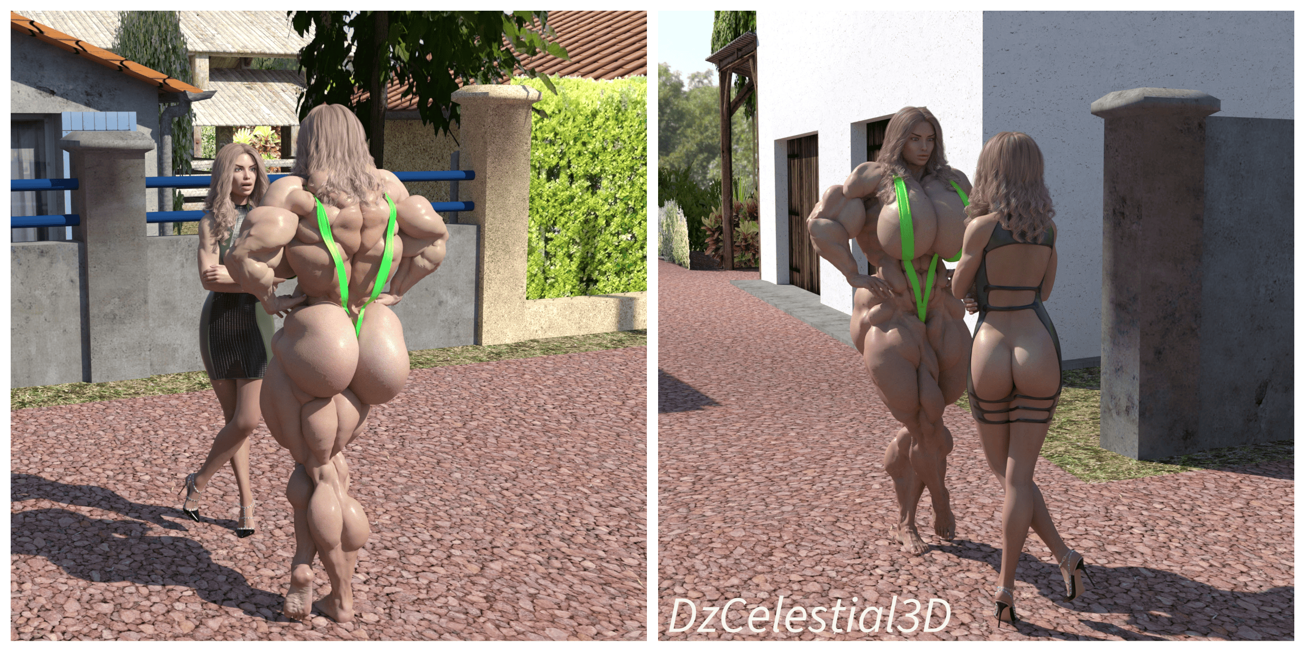 Dzcelestial3D models curvy femalebodybuilders busty bimbo