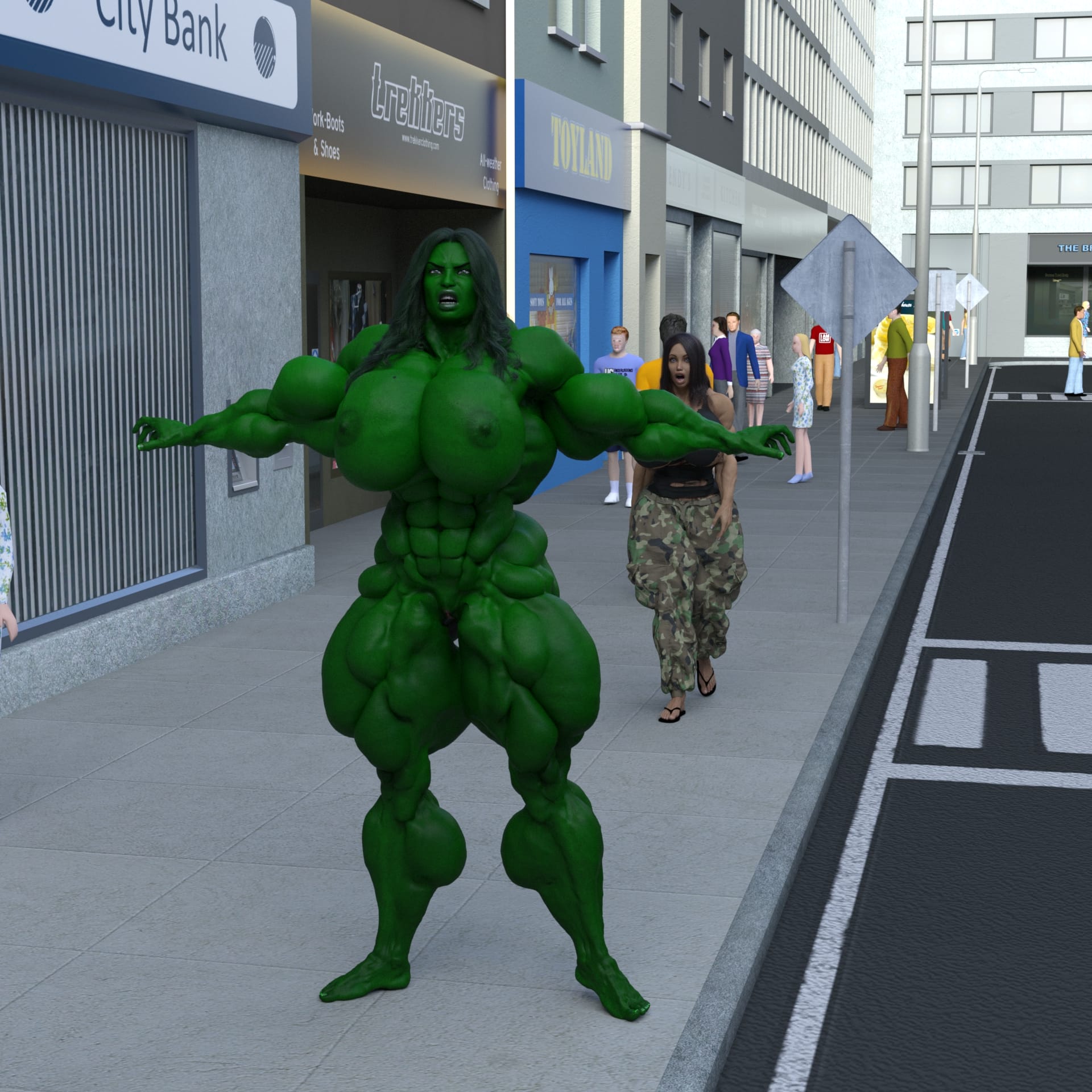 Dzcelestial3D models curvy femalebodybuilders busty bimbo