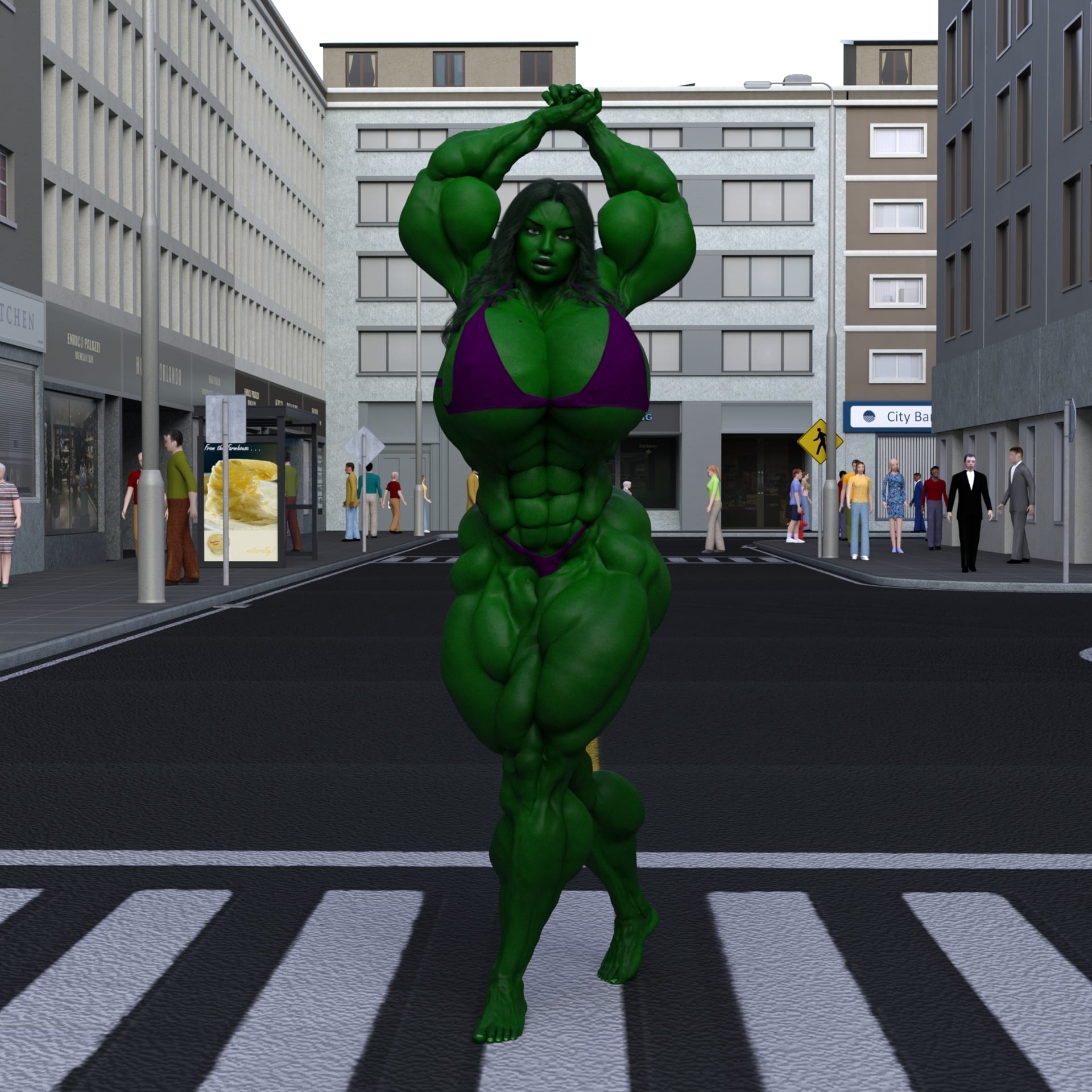 Dzcelestial3D models curvy femalebodybuilders busty bimbo