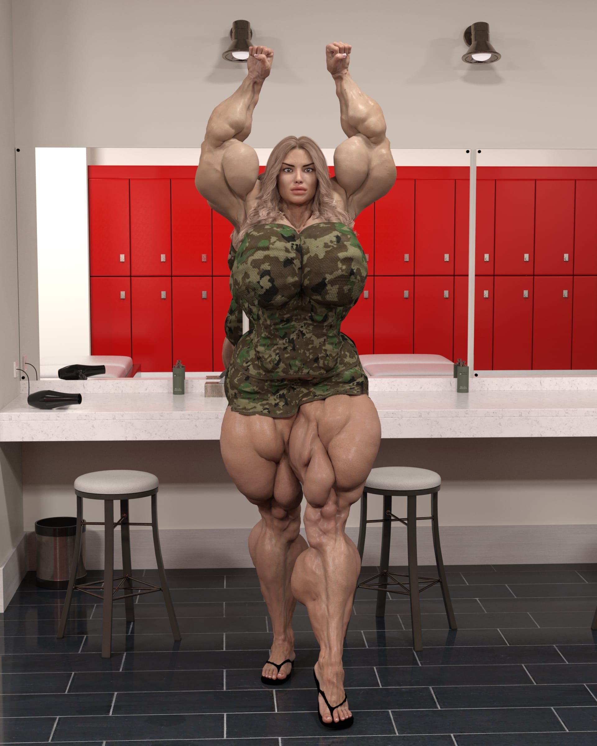 Dzcelestial3D models curvy femalebodybuilders busty bimbo