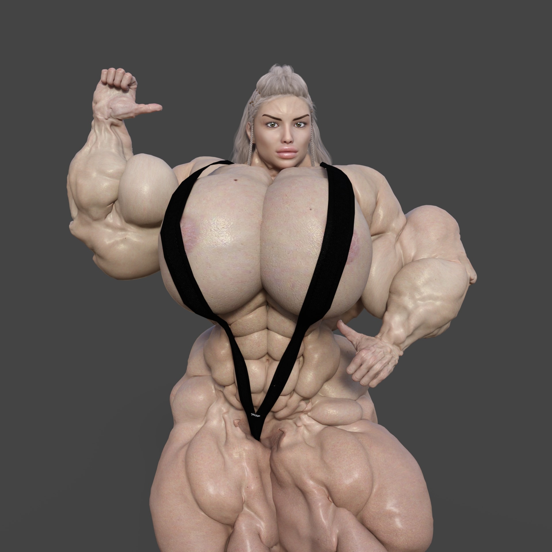Dzcelestial3D models curvy femalebodybuilders busty bimbo