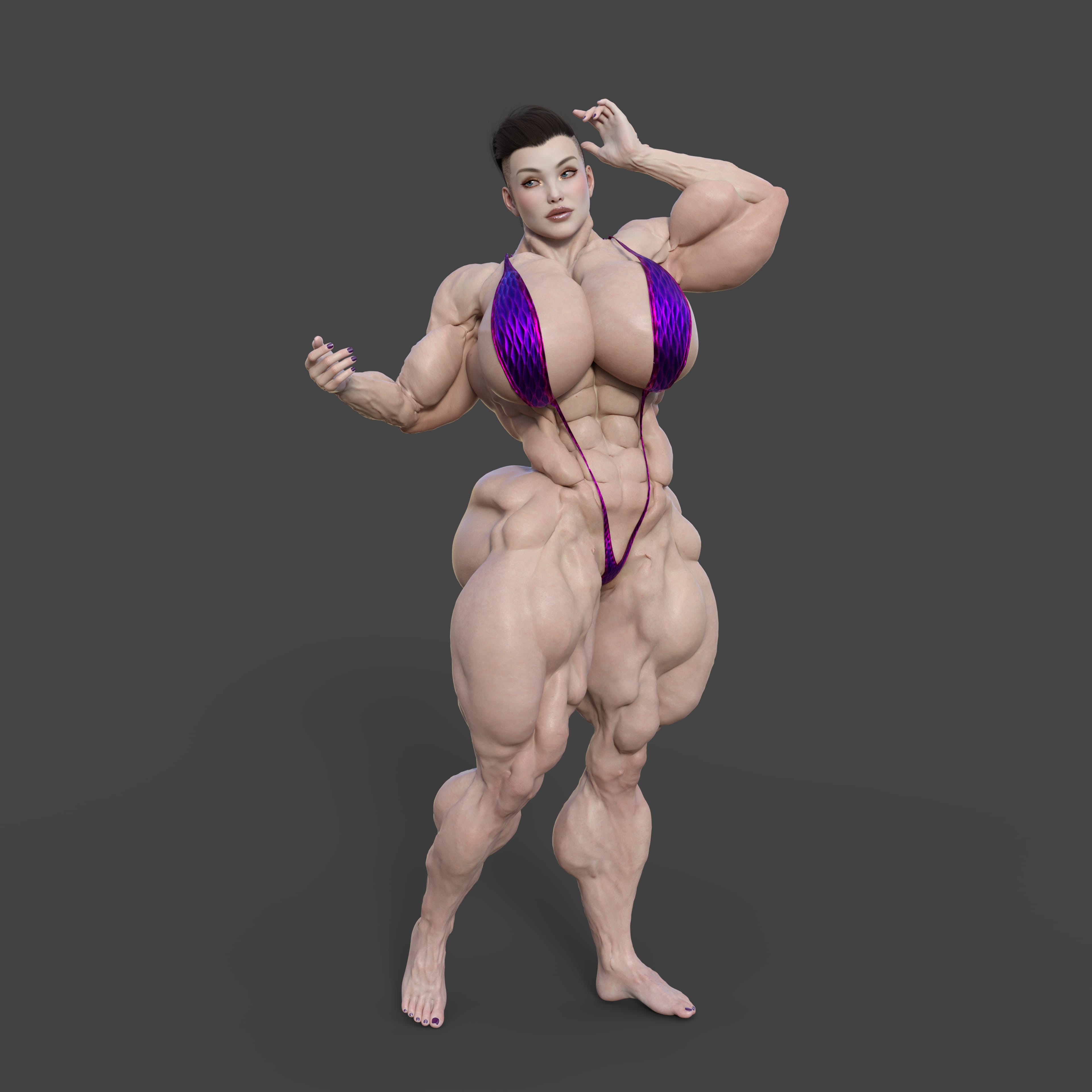 Dzcelestial3D models curvy femalebodybuilders busty bimbo