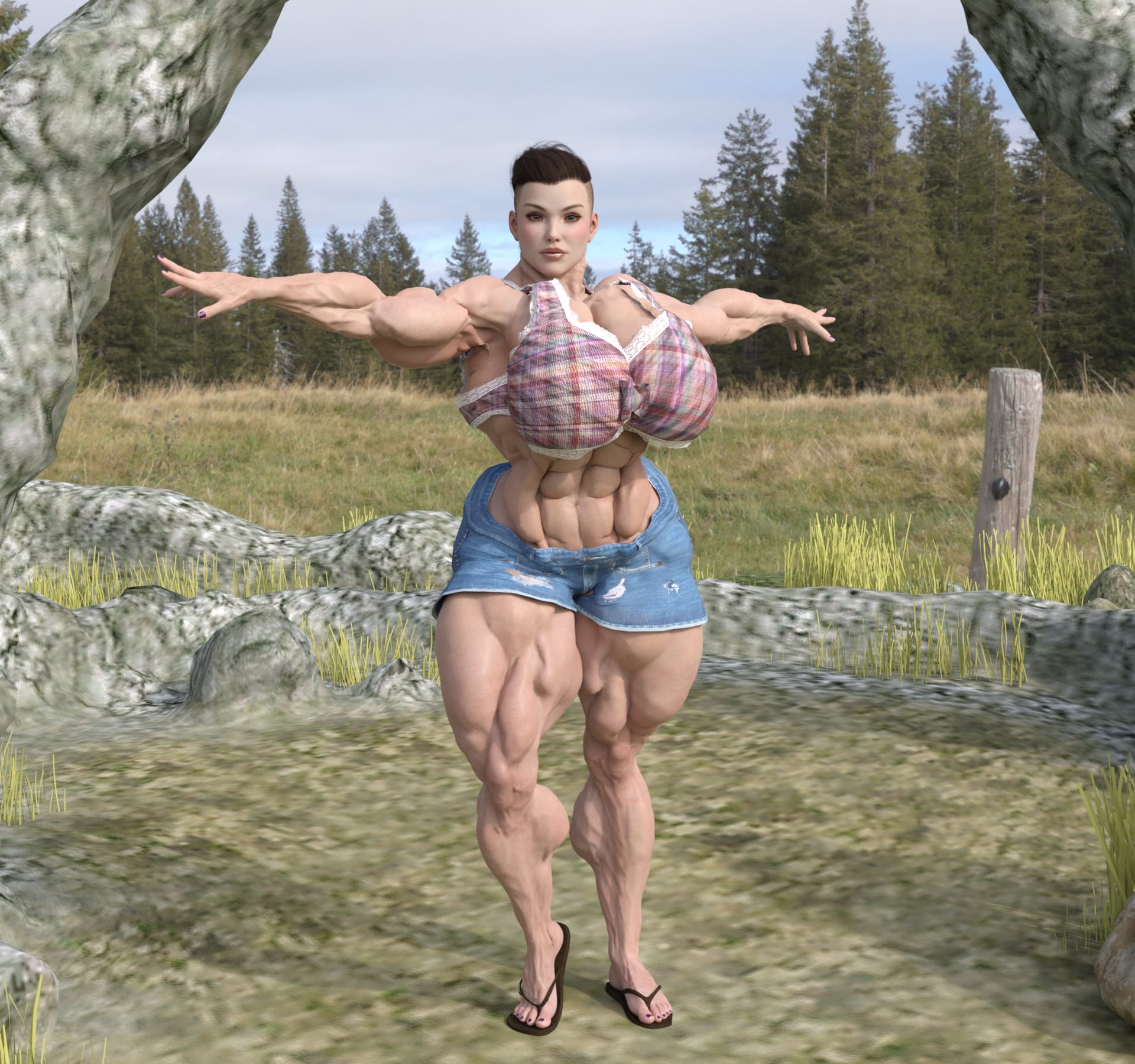 Dzcelestial3D models curvy femalebodybuilders busty bimbo