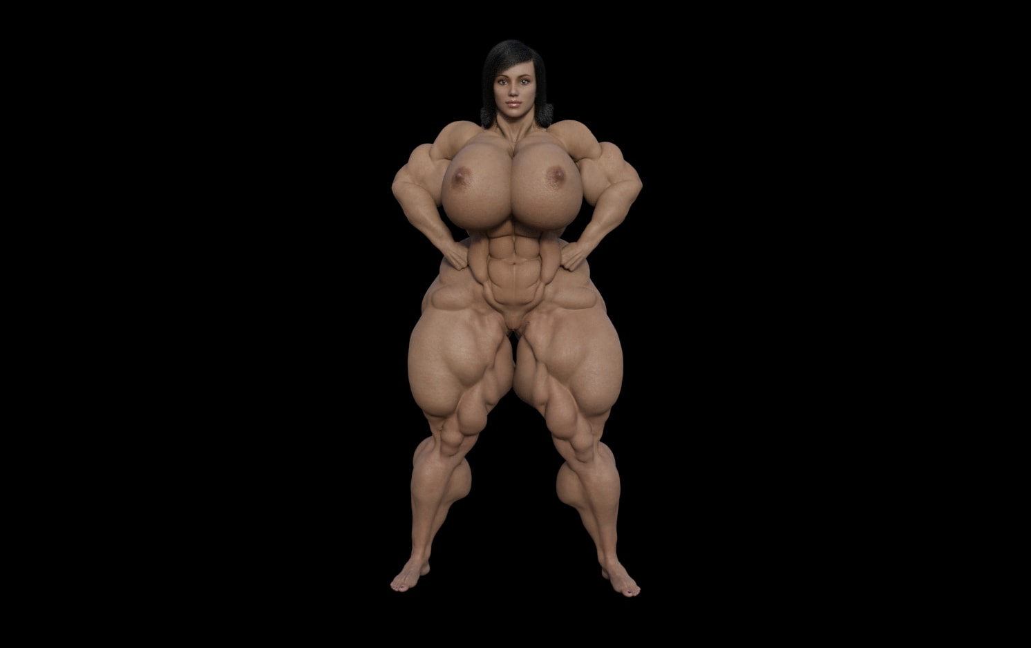 Dzcelestial3D models curvy femalebodybuilders busty bimbo