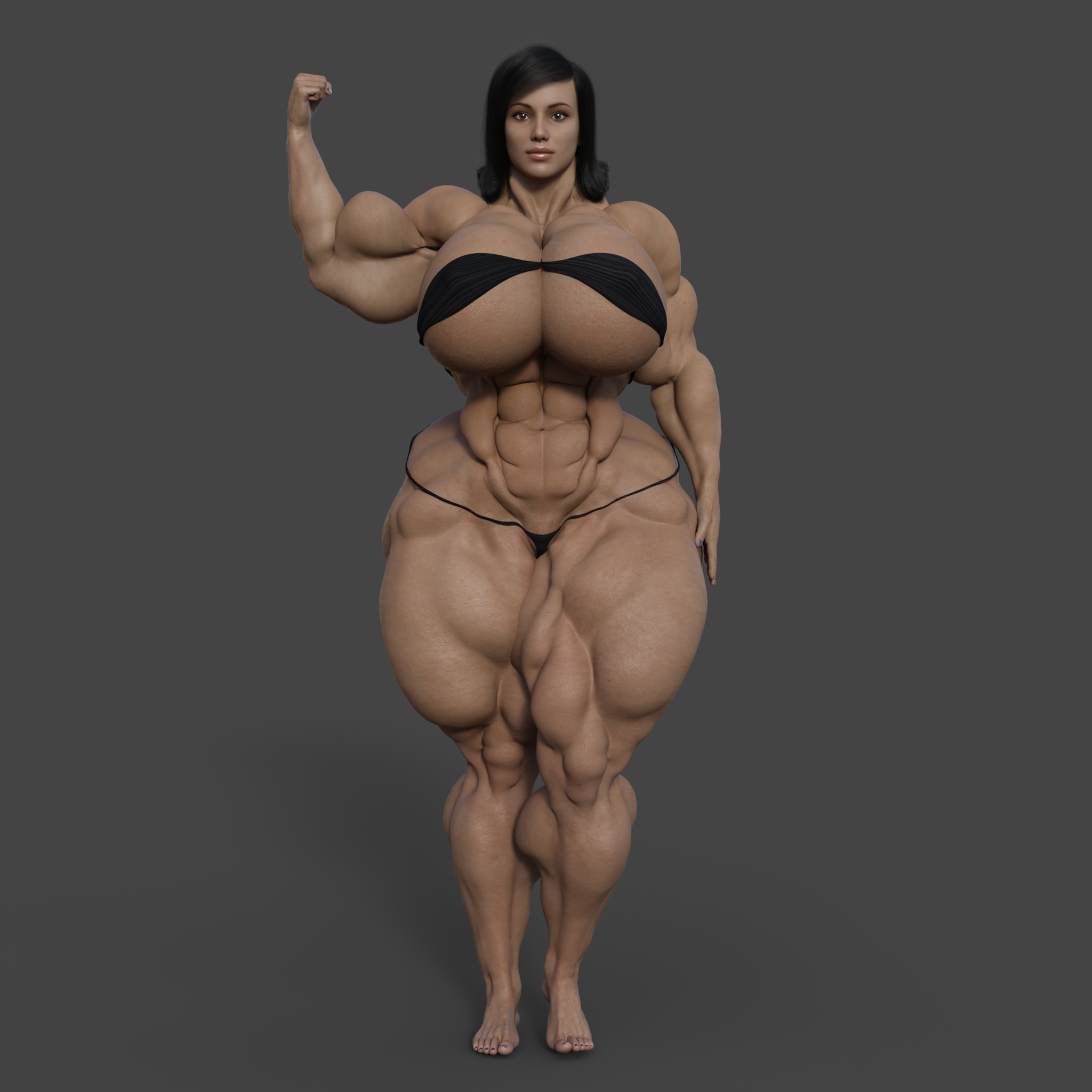 Dzcelestial3D models curvy femalebodybuilders busty bimbo