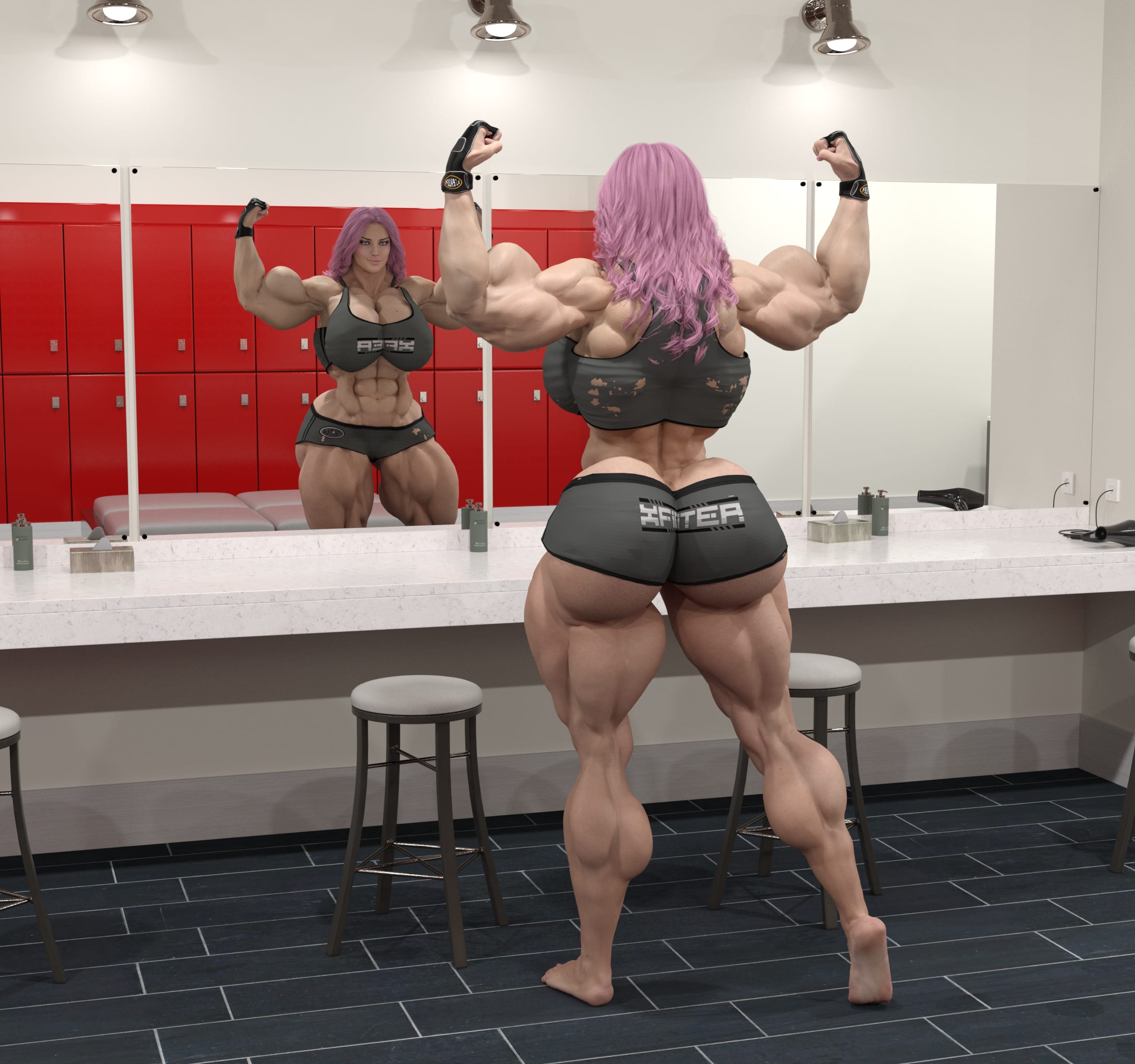 Dzcelestial3D models curvy femalebodybuilders busty bimbo