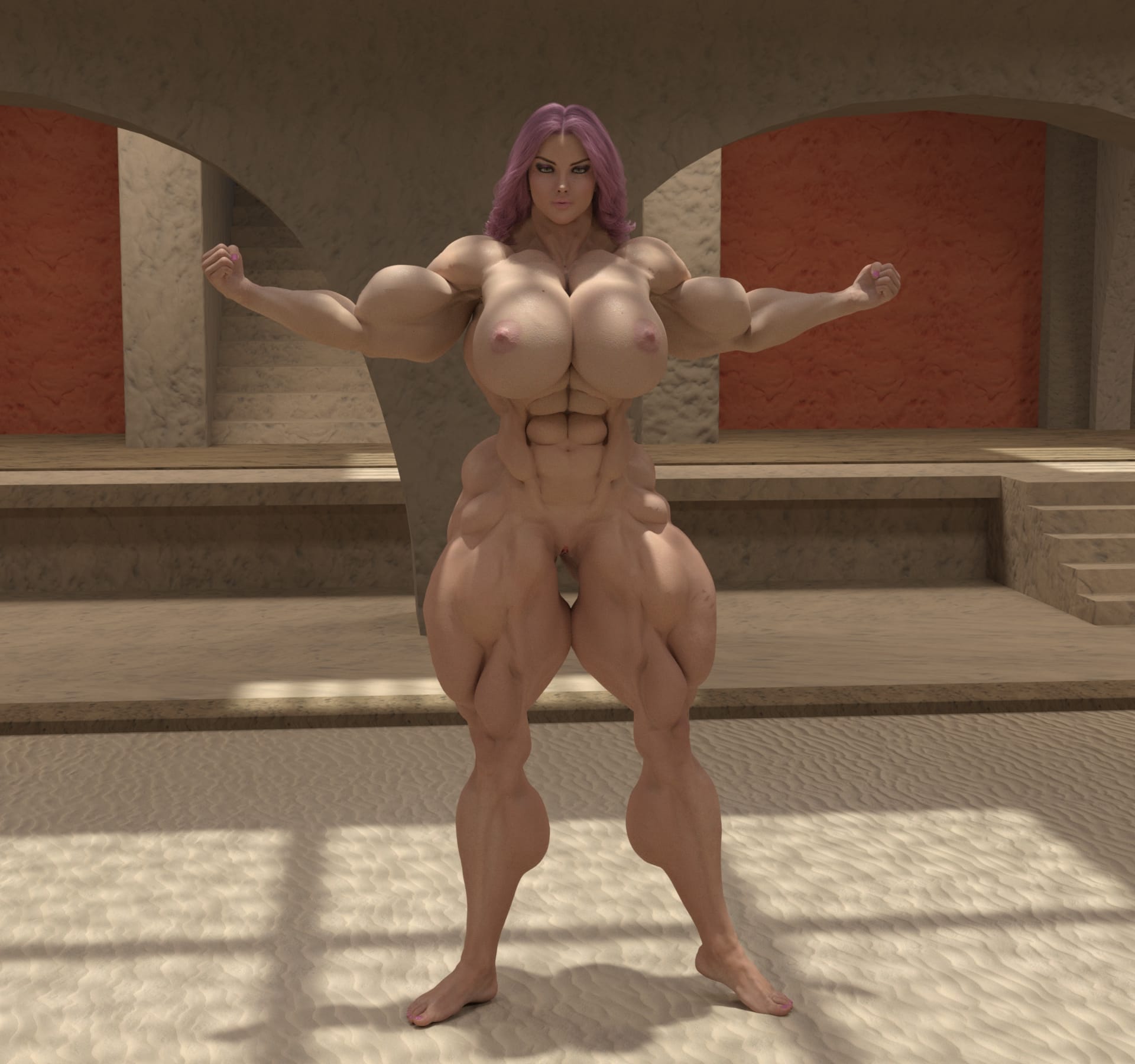 Dzcelestial3D models curvy femalebodybuilders busty bimbo