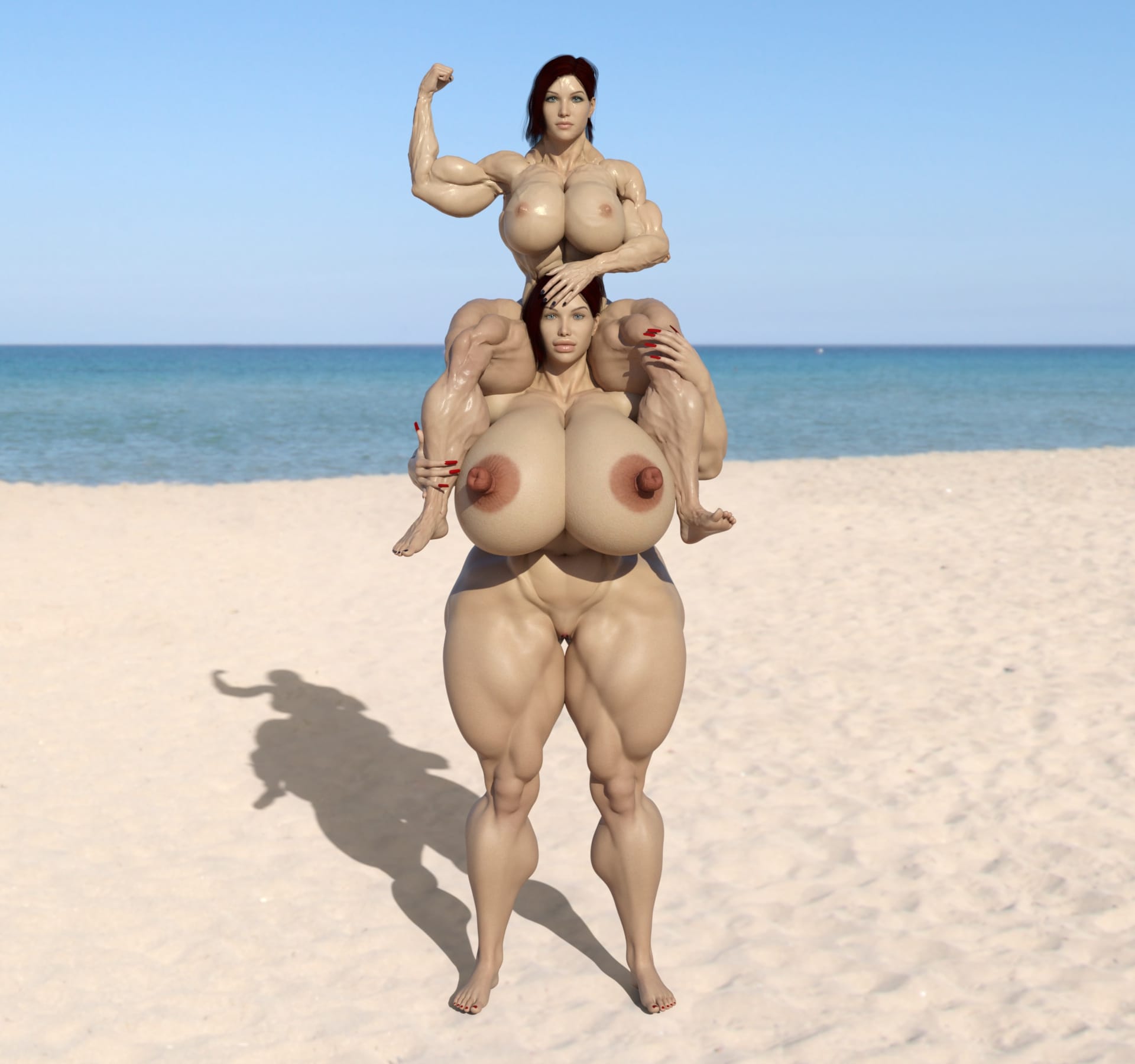 Dzcelestial3D models curvy femalebodybuilders busty bimbo