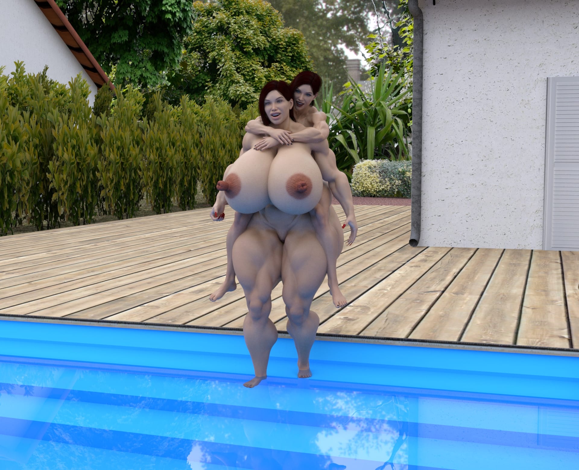 Dzcelestial3D models curvy femalebodybuilders busty bimbo