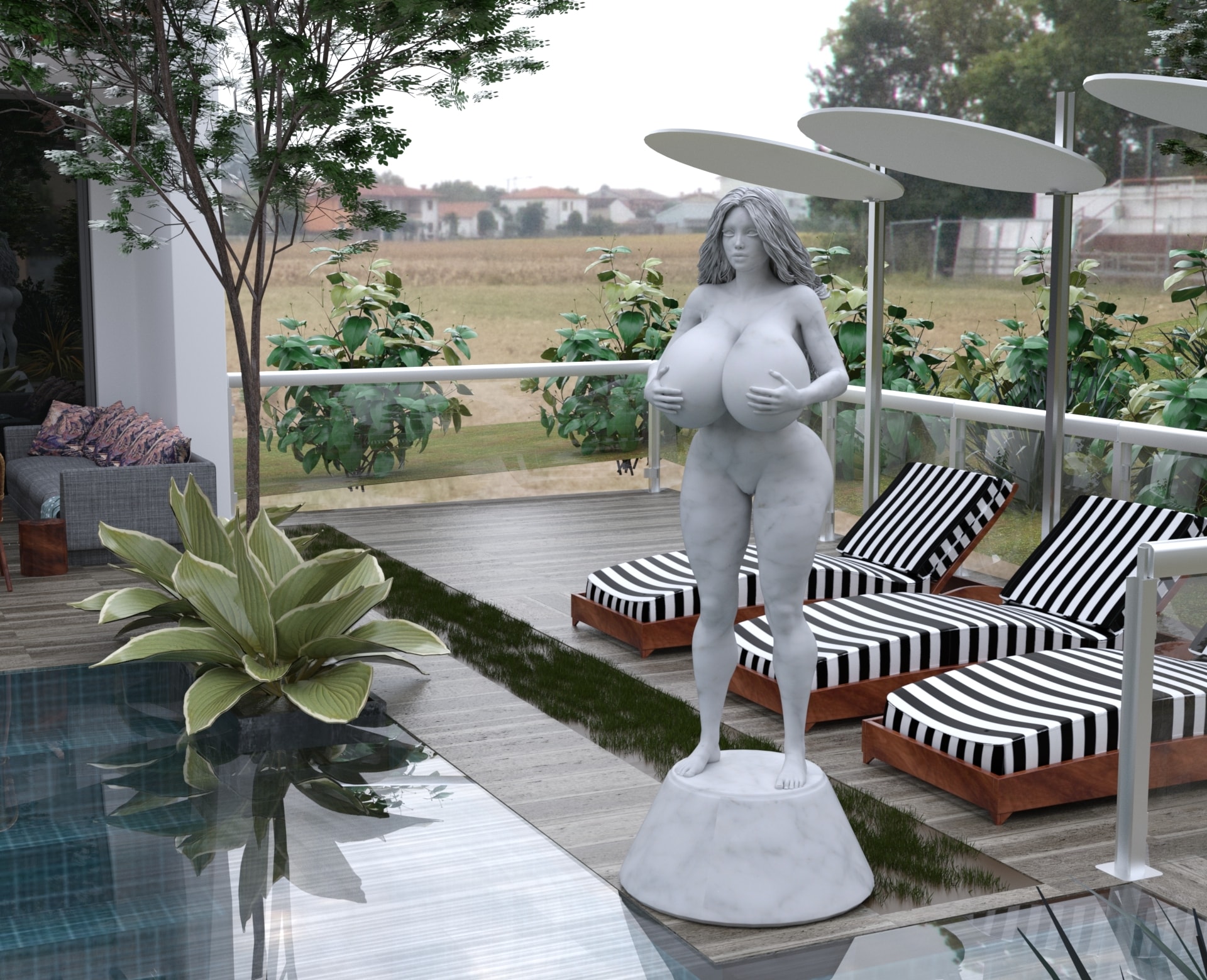 Dzcelestial3D models curvy femalebodybuilders busty bimbo