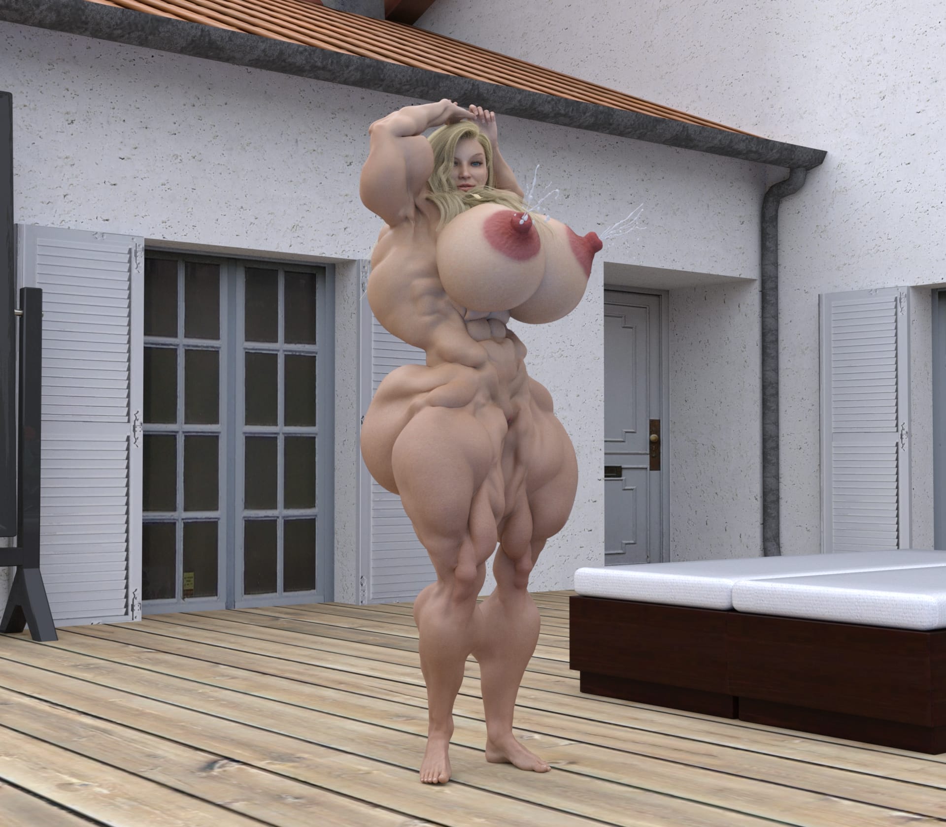 Dzcelestial3D models curvy femalebodybuilders busty bimbo