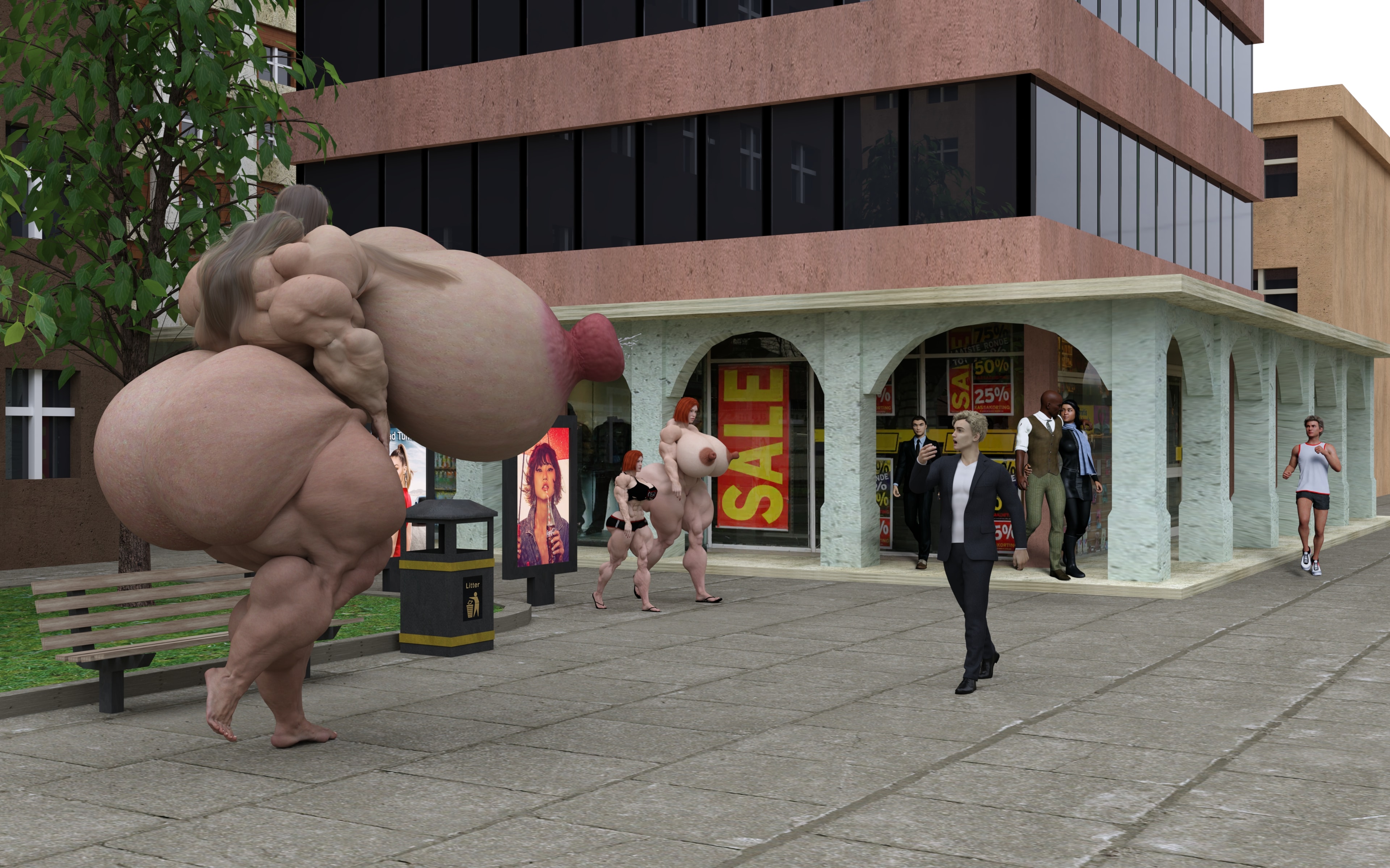 Dzcelestial3D models curvy femalebodybuilders busty bimbo