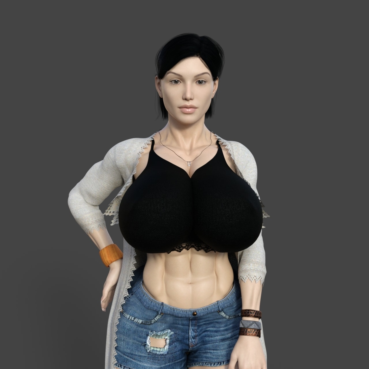 Dzcelestial3D models curvy femalebodybuilders busty bimbo