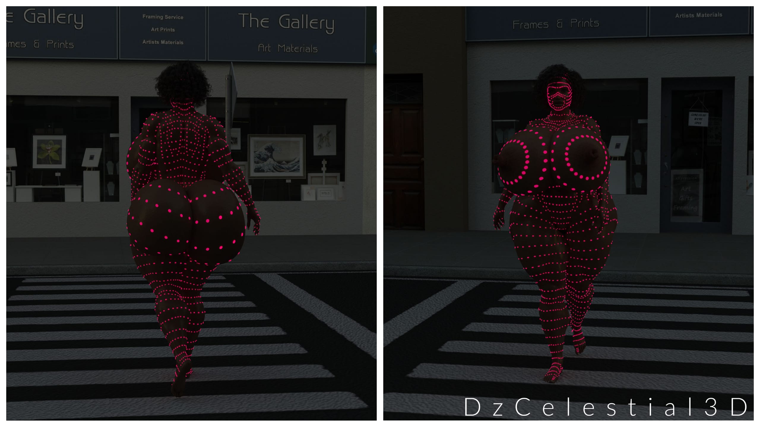 Dzcelestial3D models curvy femalebodybuilders busty bimbo