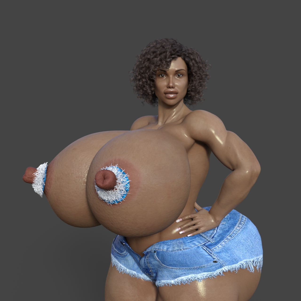 Dzcelestial3D models curvy femalebodybuilders busty bimbo