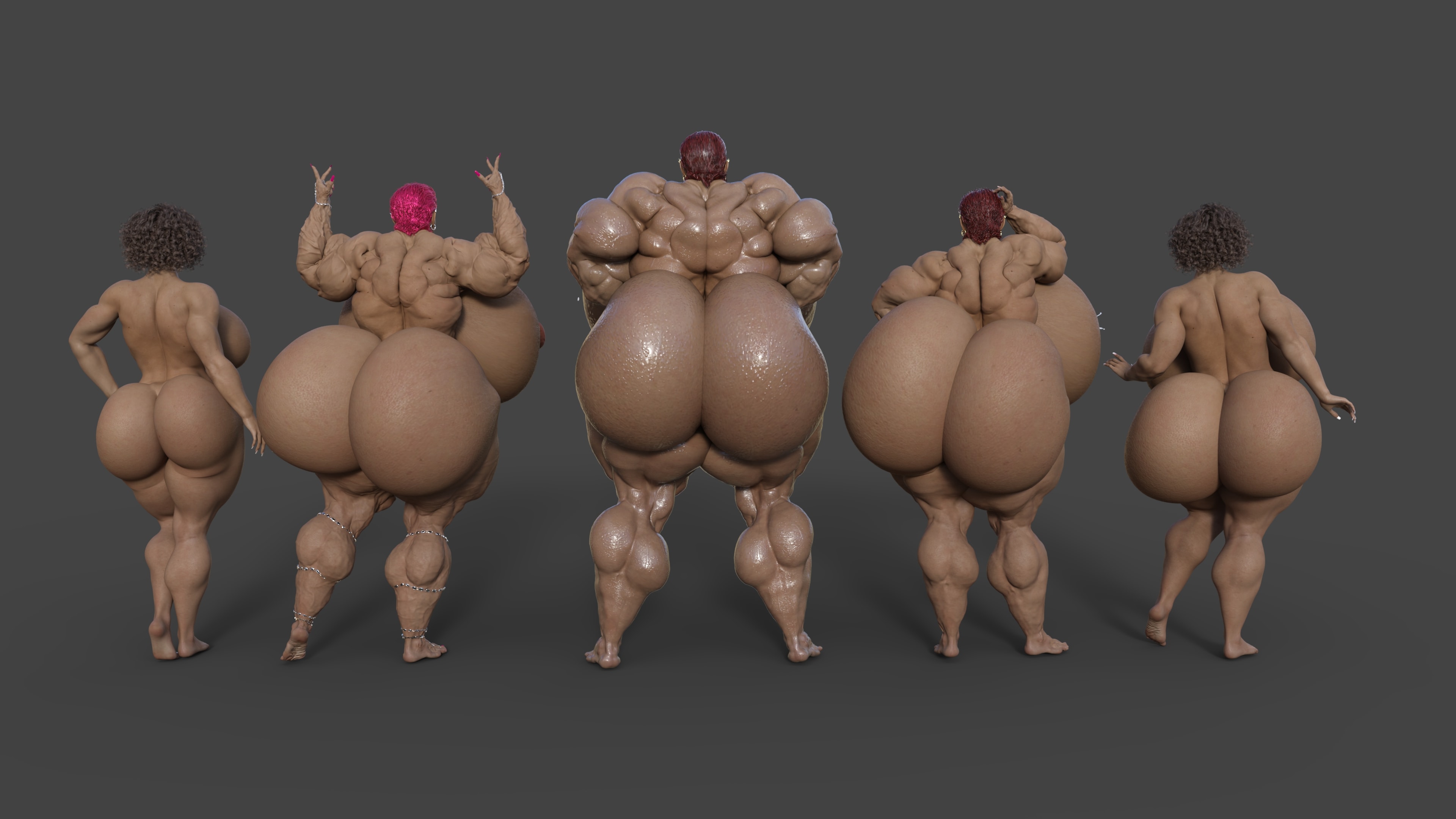 Dzcelestial3D models curvy femalebodybuilders busty bimbo