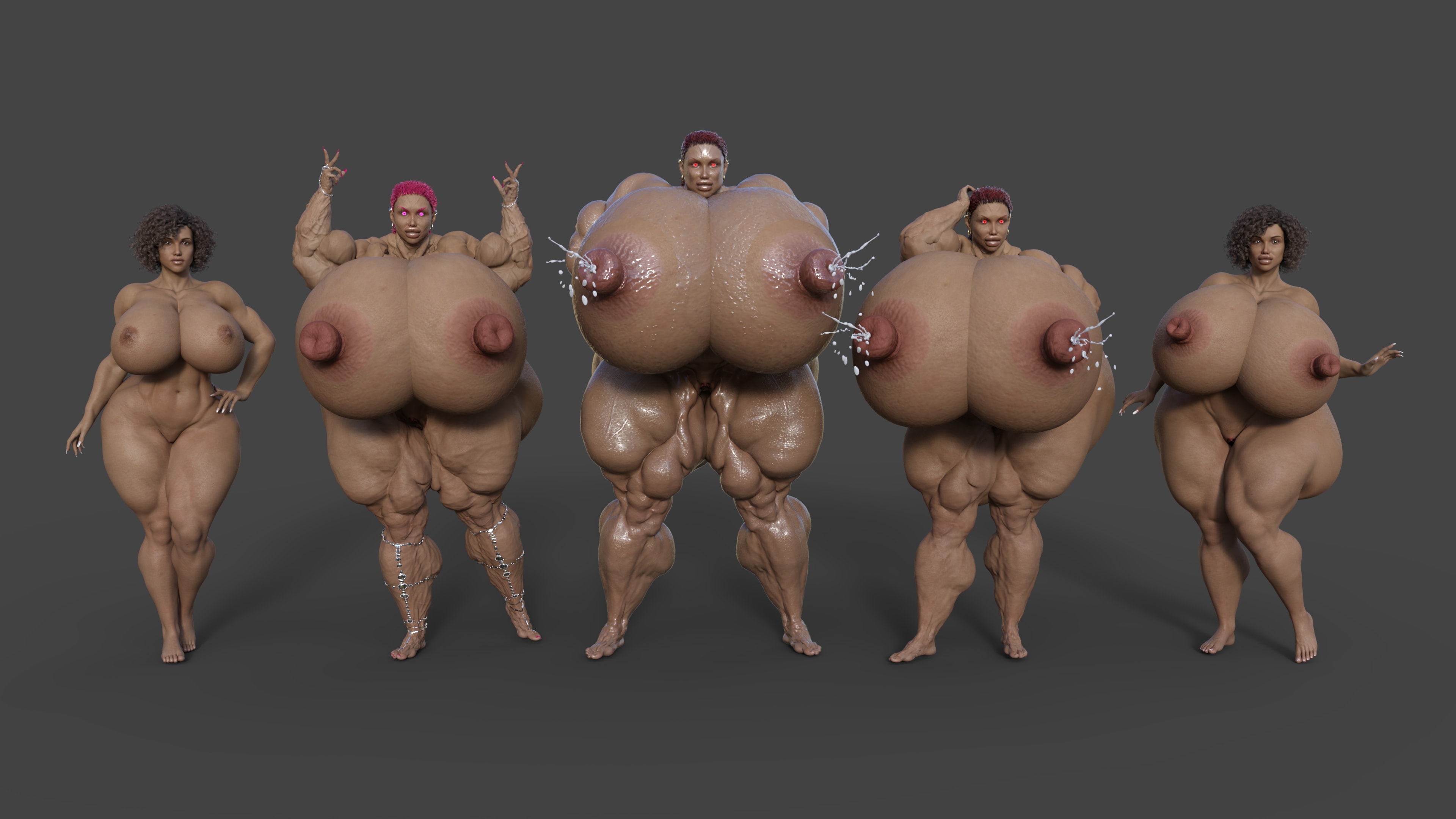 Dzcelestial3D models curvy femalebodybuilders busty bimbo