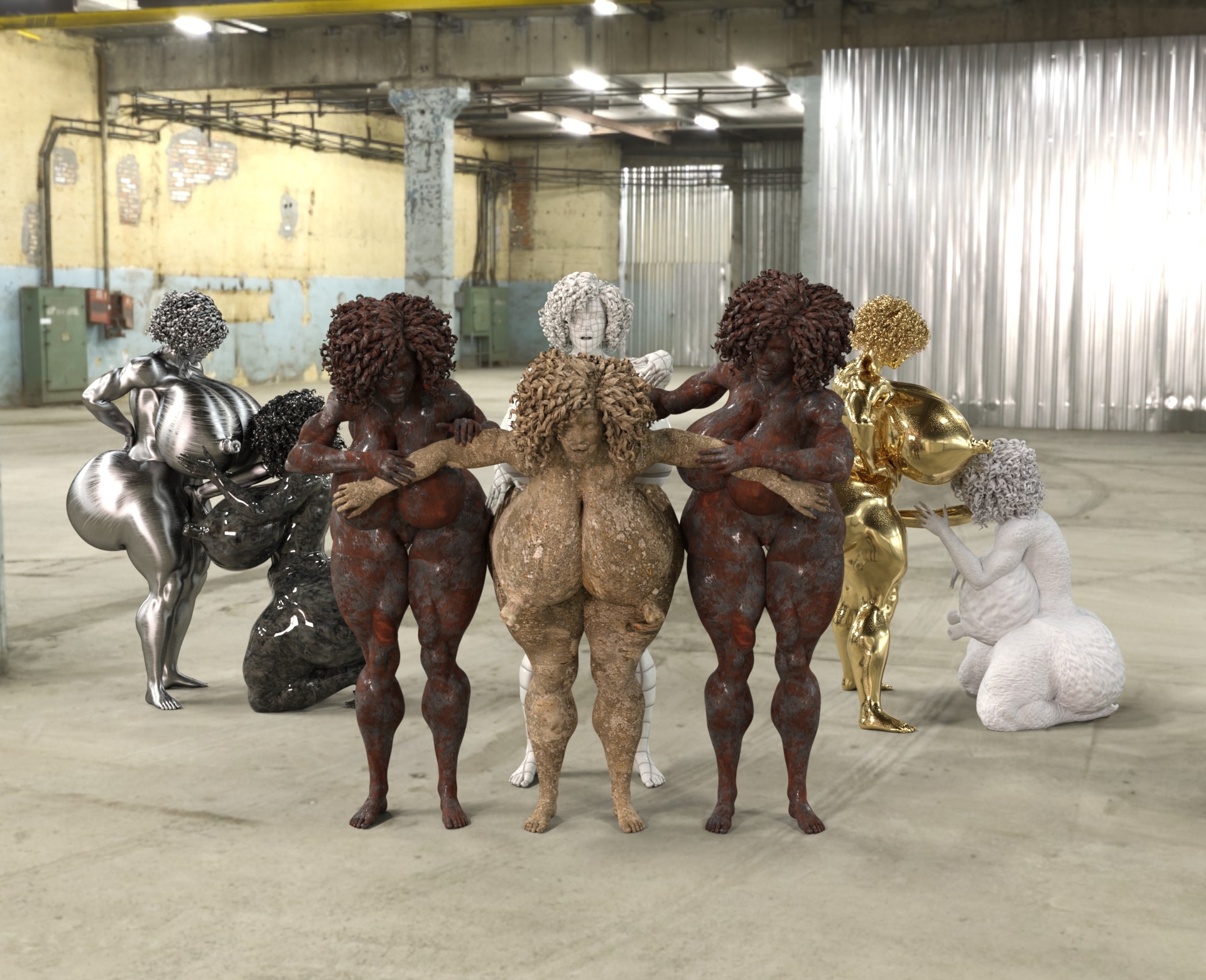 Dzcelestial3D models curvy femalebodybuilders busty bimbo