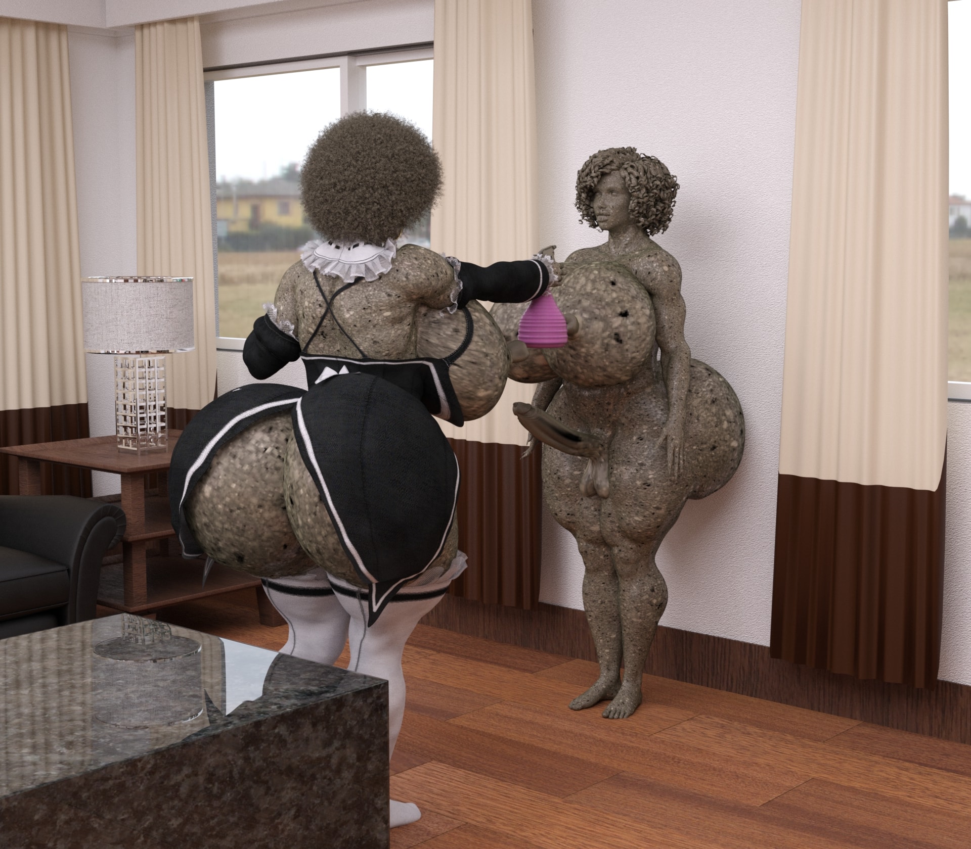 Dzcelestial3D models curvy femalebodybuilders busty bimbo