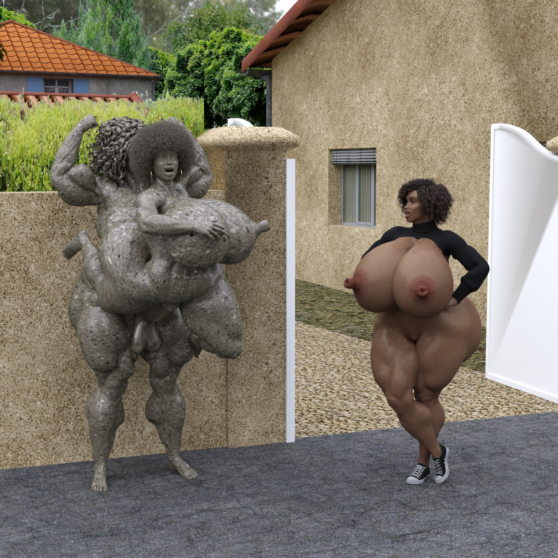 Dzcelestial3D models curvy femalebodybuilders busty bimbo