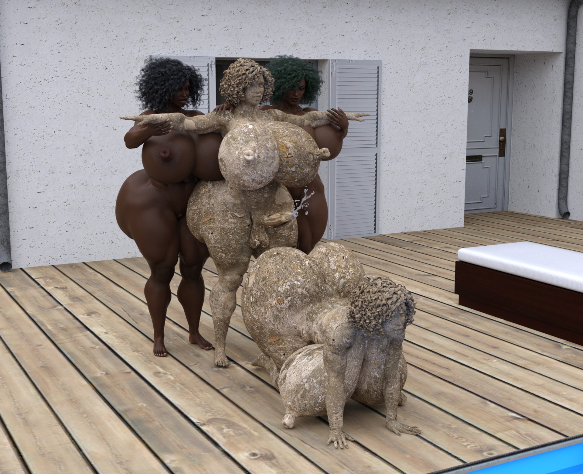 Dzcelestial3D models curvy femalebodybuilders busty bimbo