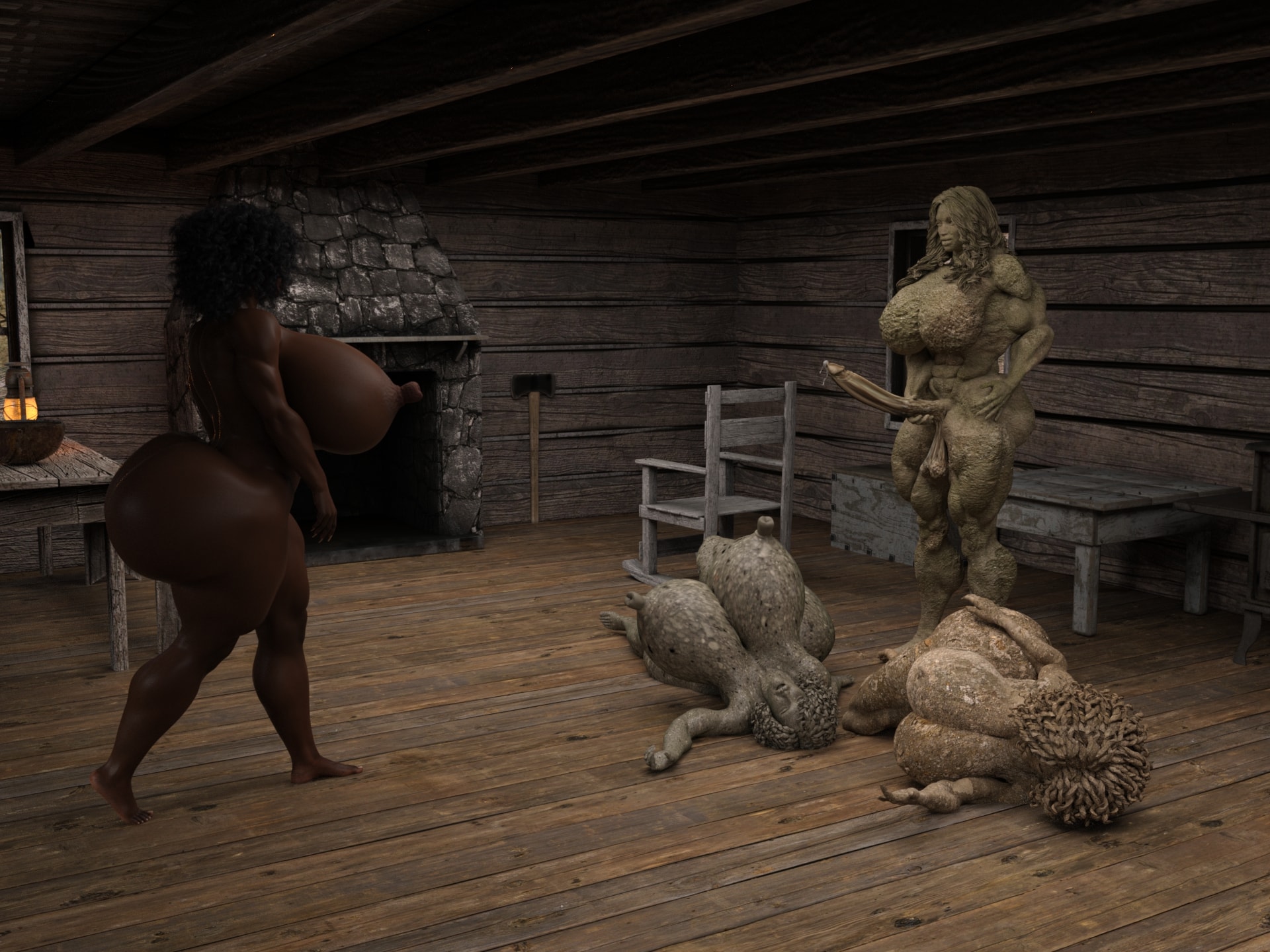 Dzcelestial3D models curvy femalebodybuilders busty bimbo