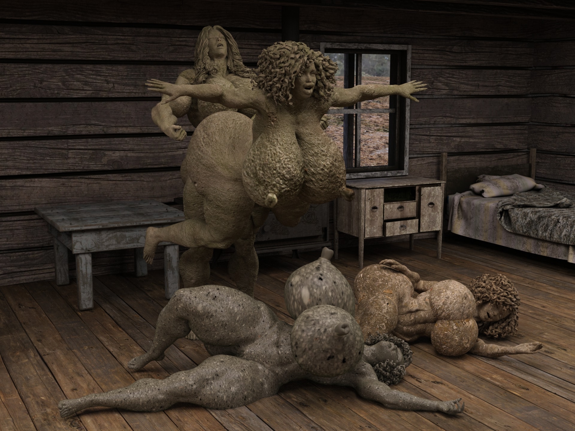 Dzcelestial3D models curvy femalebodybuilders busty bimbo