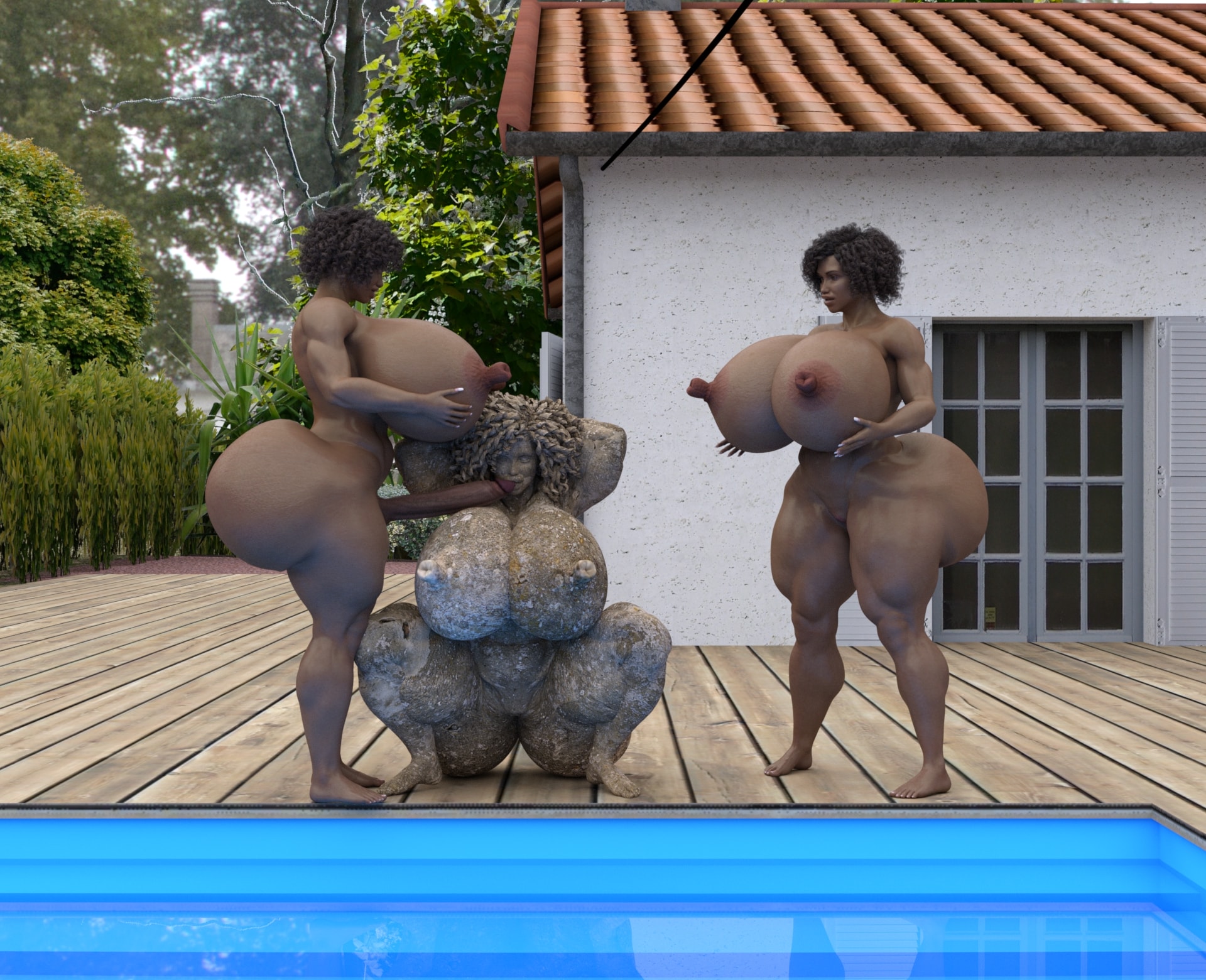 Dzcelestial3D models curvy femalebodybuilders busty bimbo