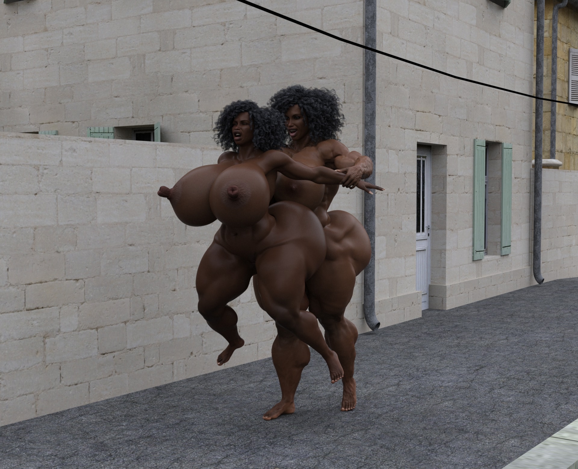 Dzcelestial3D models curvy femalebodybuilders busty bimbo