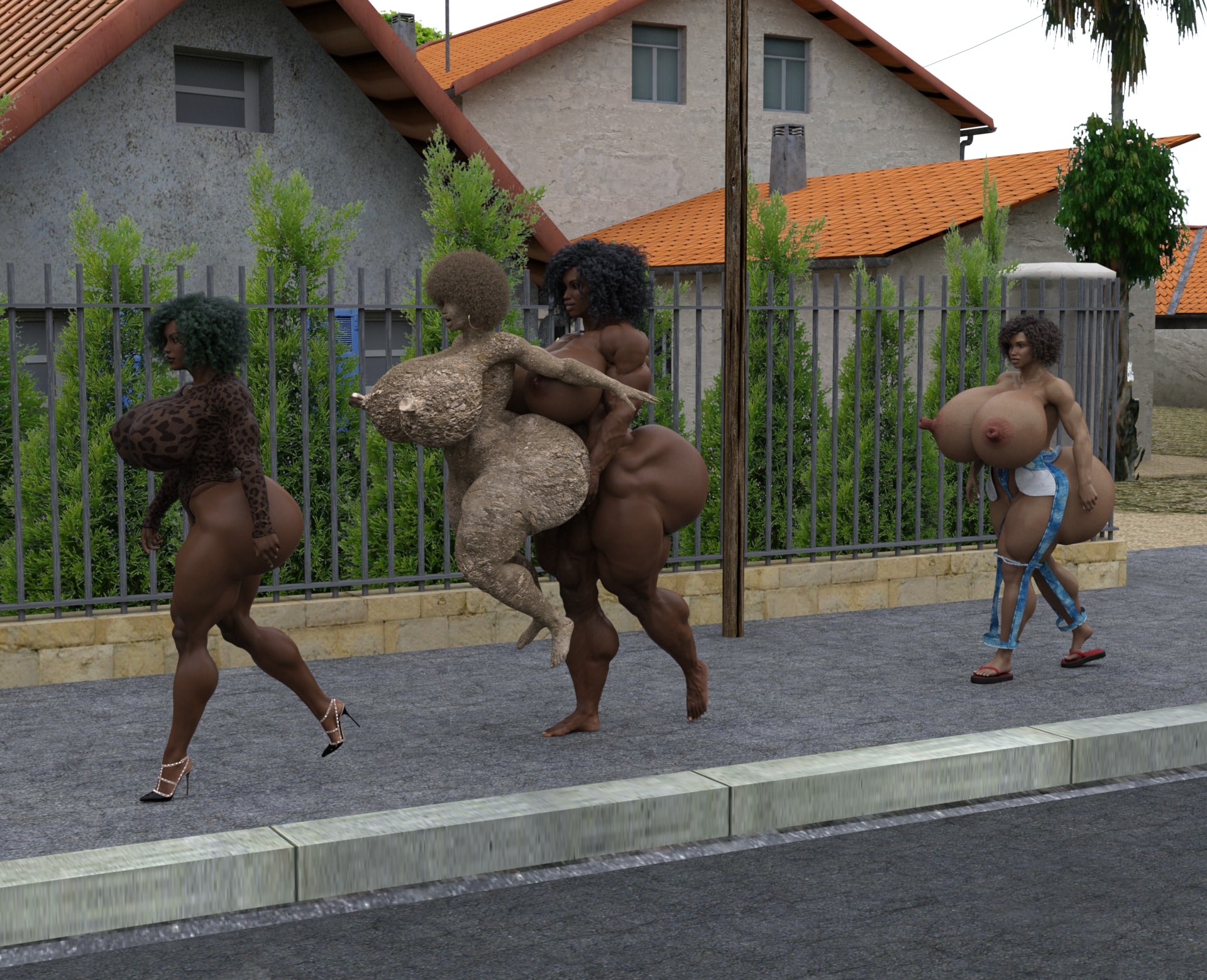 Dzcelestial3D models curvy femalebodybuilders busty bimbo