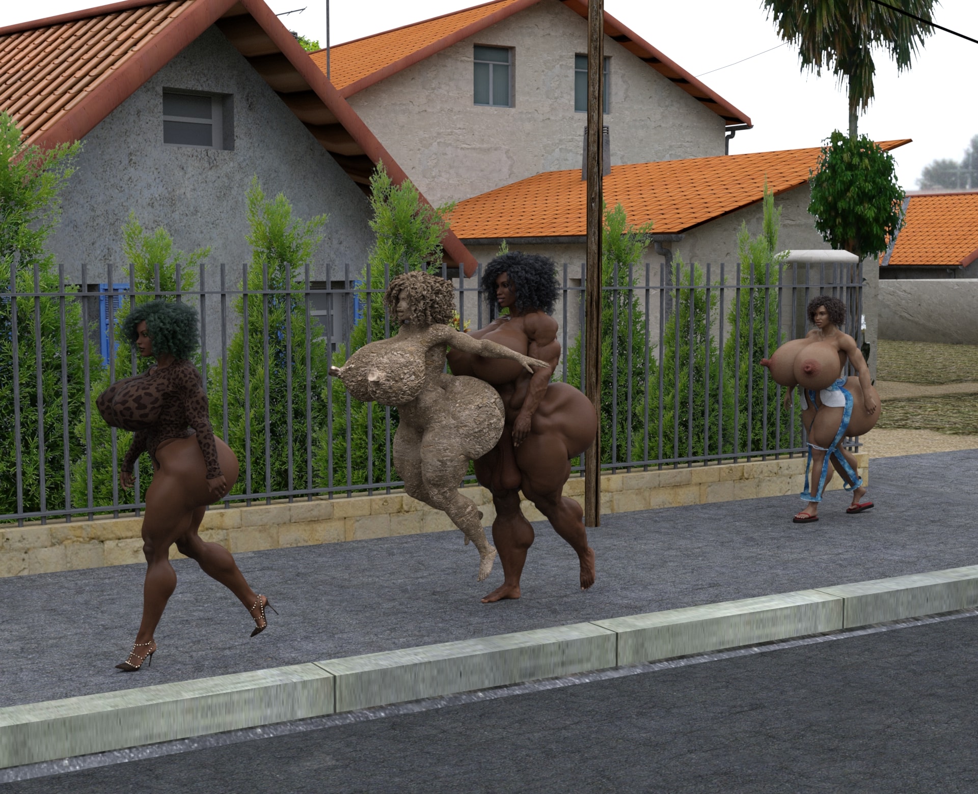 Dzcelestial3D models curvy femalebodybuilders busty bimbo