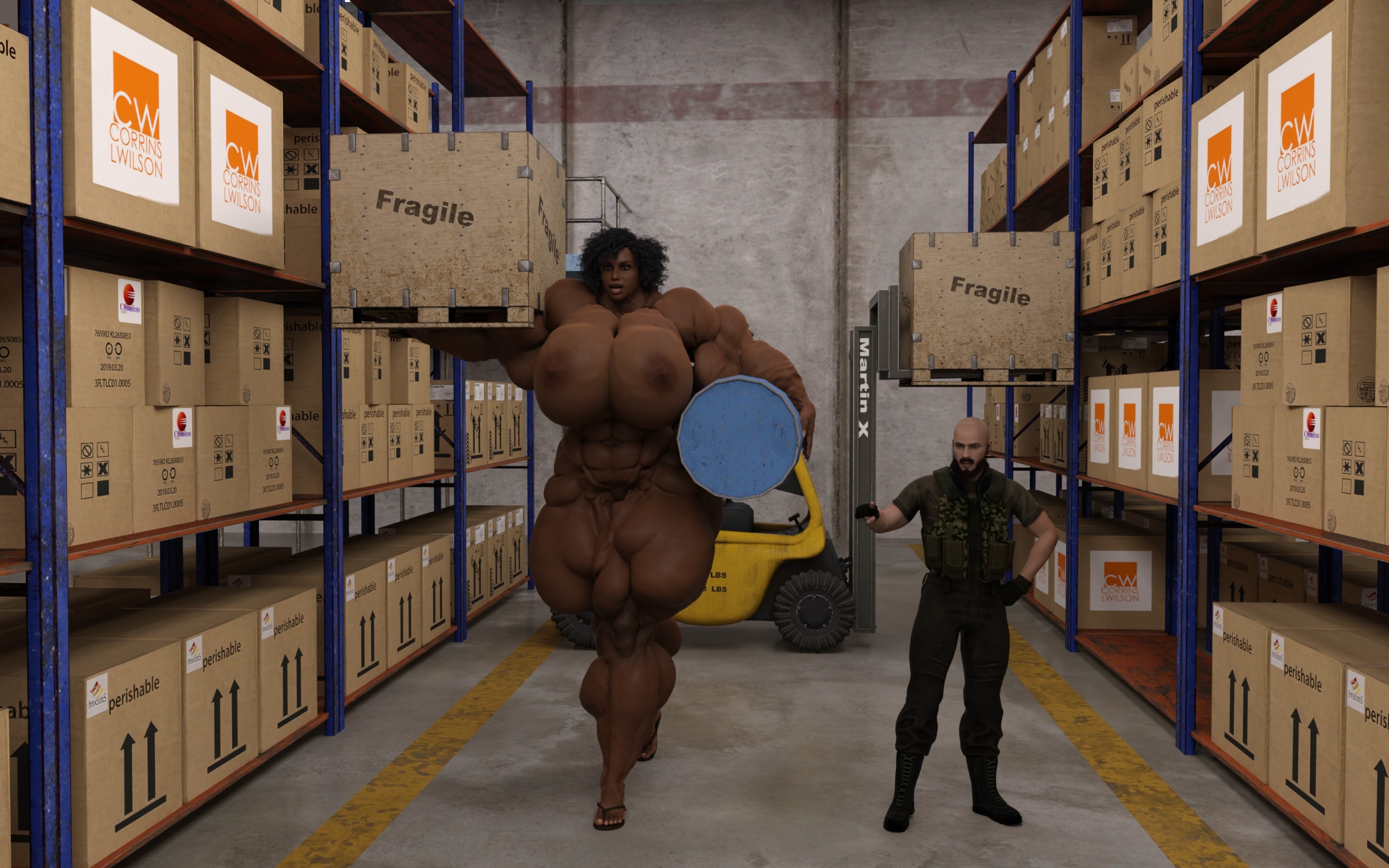 Dzcelestial3D models curvy femalebodybuilders busty bimbo