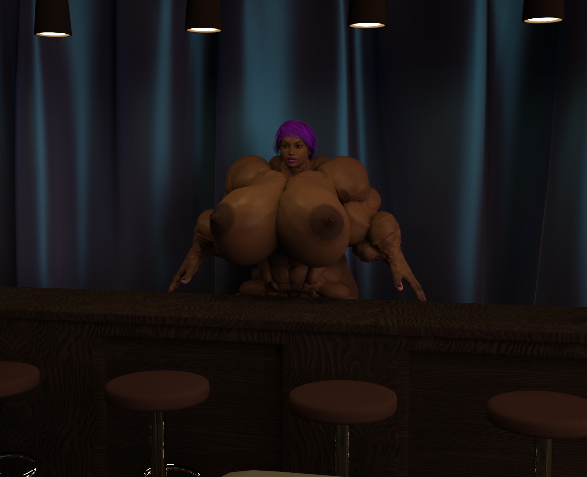 Dzcelestial3D models curvy femalebodybuilders busty bimbo