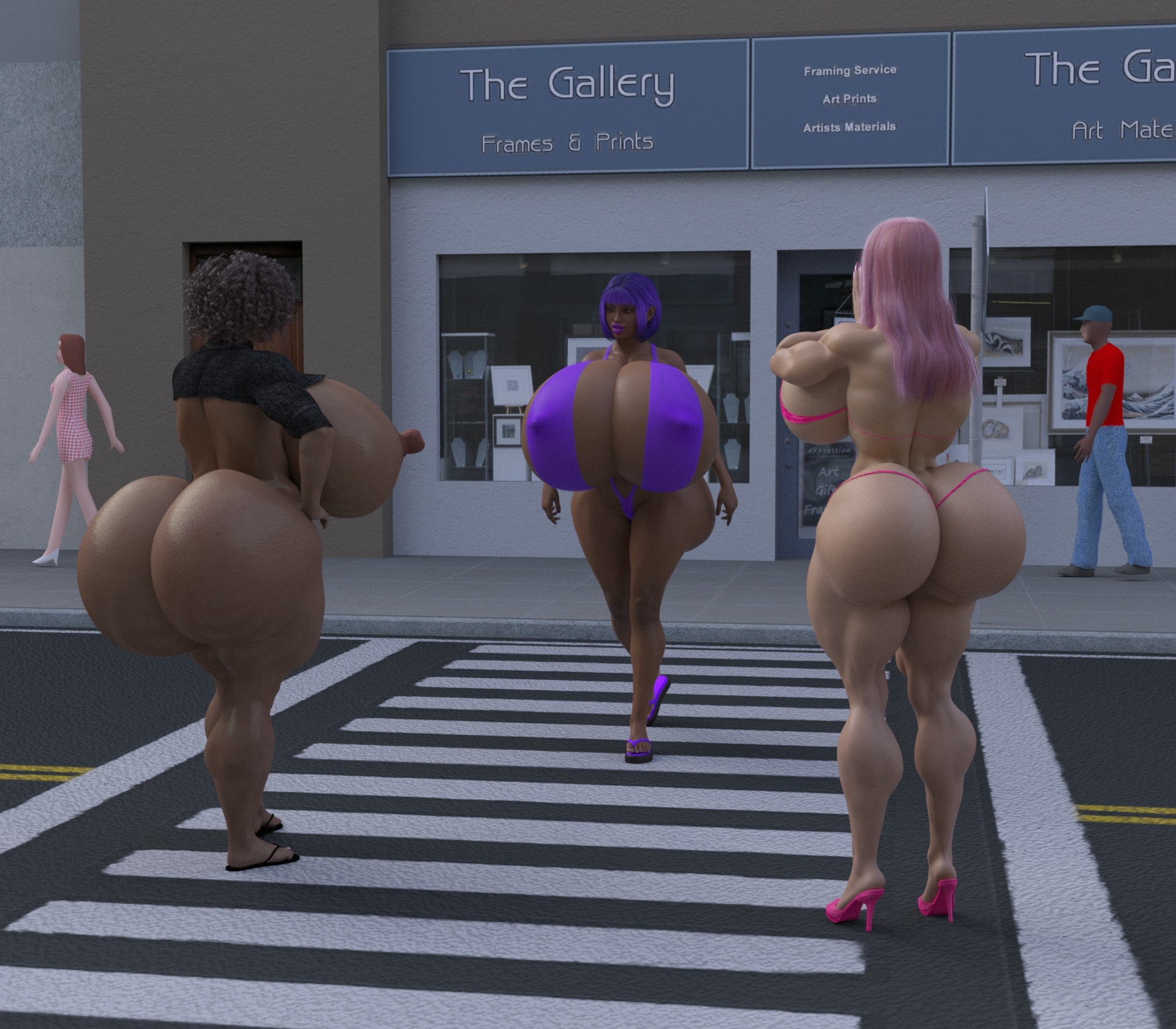 Dzcelestial3D models curvy femalebodybuilders busty bimbo