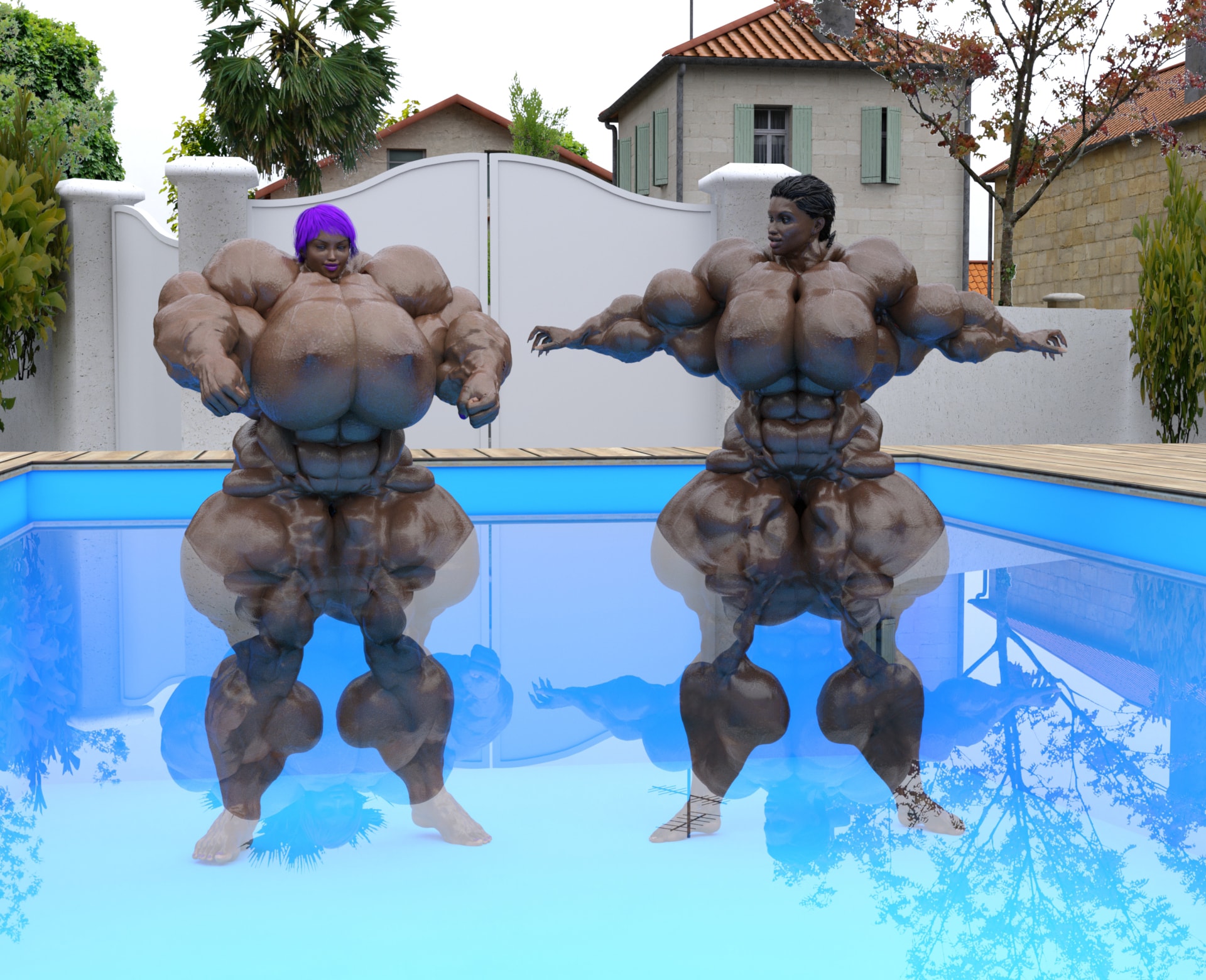 Dzcelestial3D models curvy femalebodybuilders busty bimbo