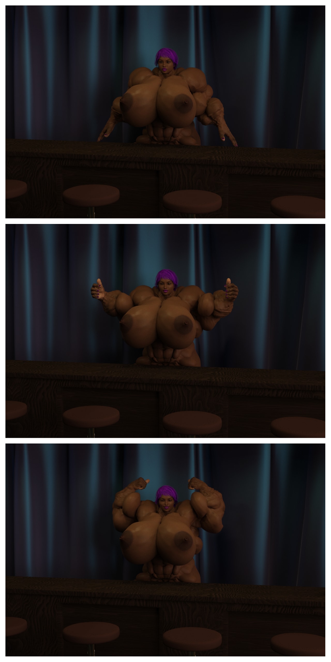 Dzcelestial3D models curvy femalebodybuilders busty bimbo