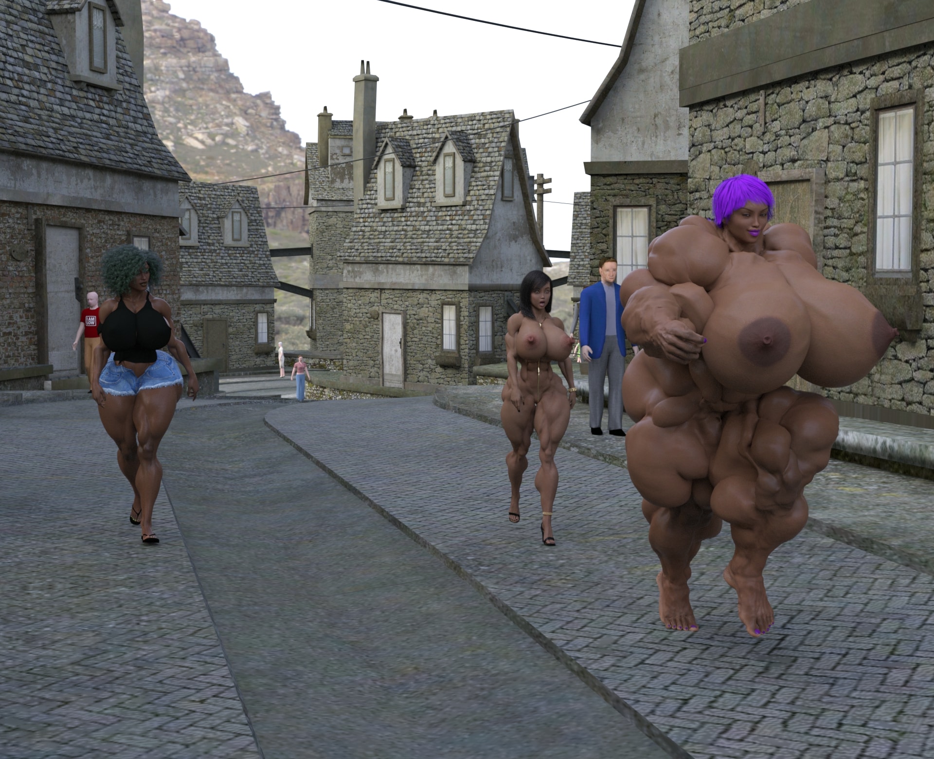 Dzcelestial3D models curvy femalebodybuilders busty bimbo