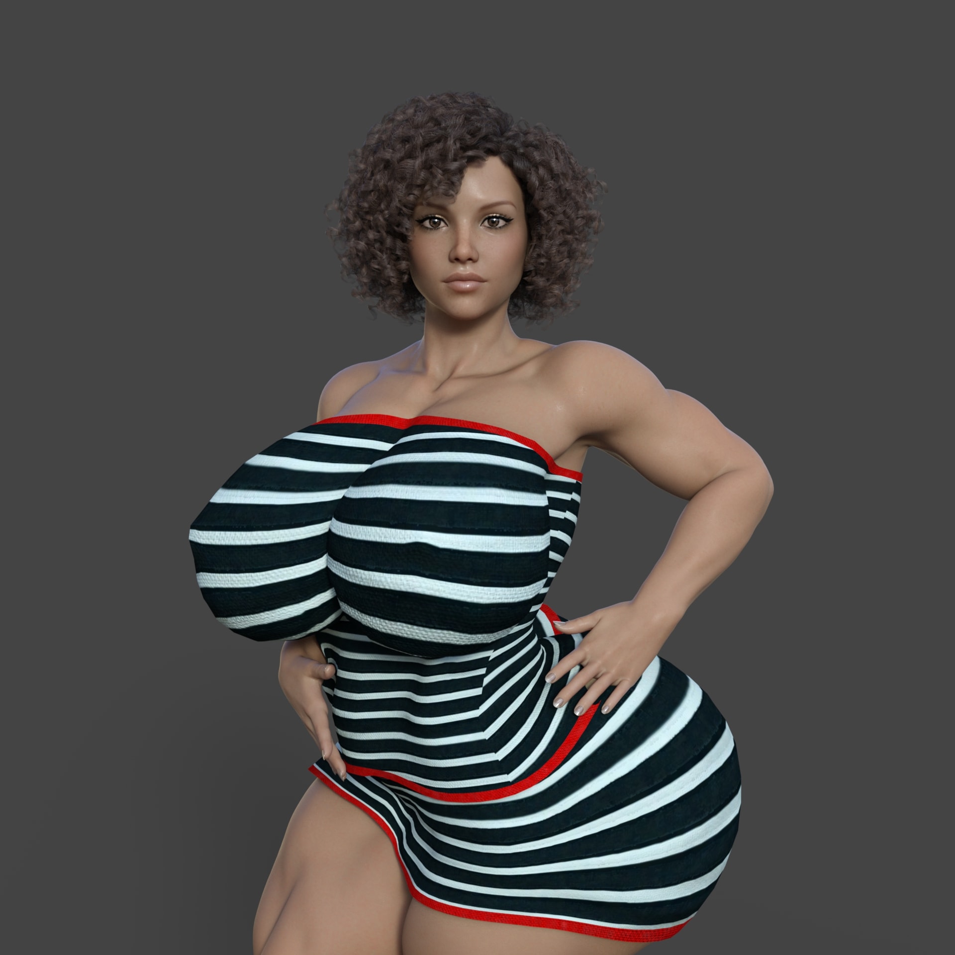 Dzcelestial3D models curvy femalebodybuilders busty bimbo
