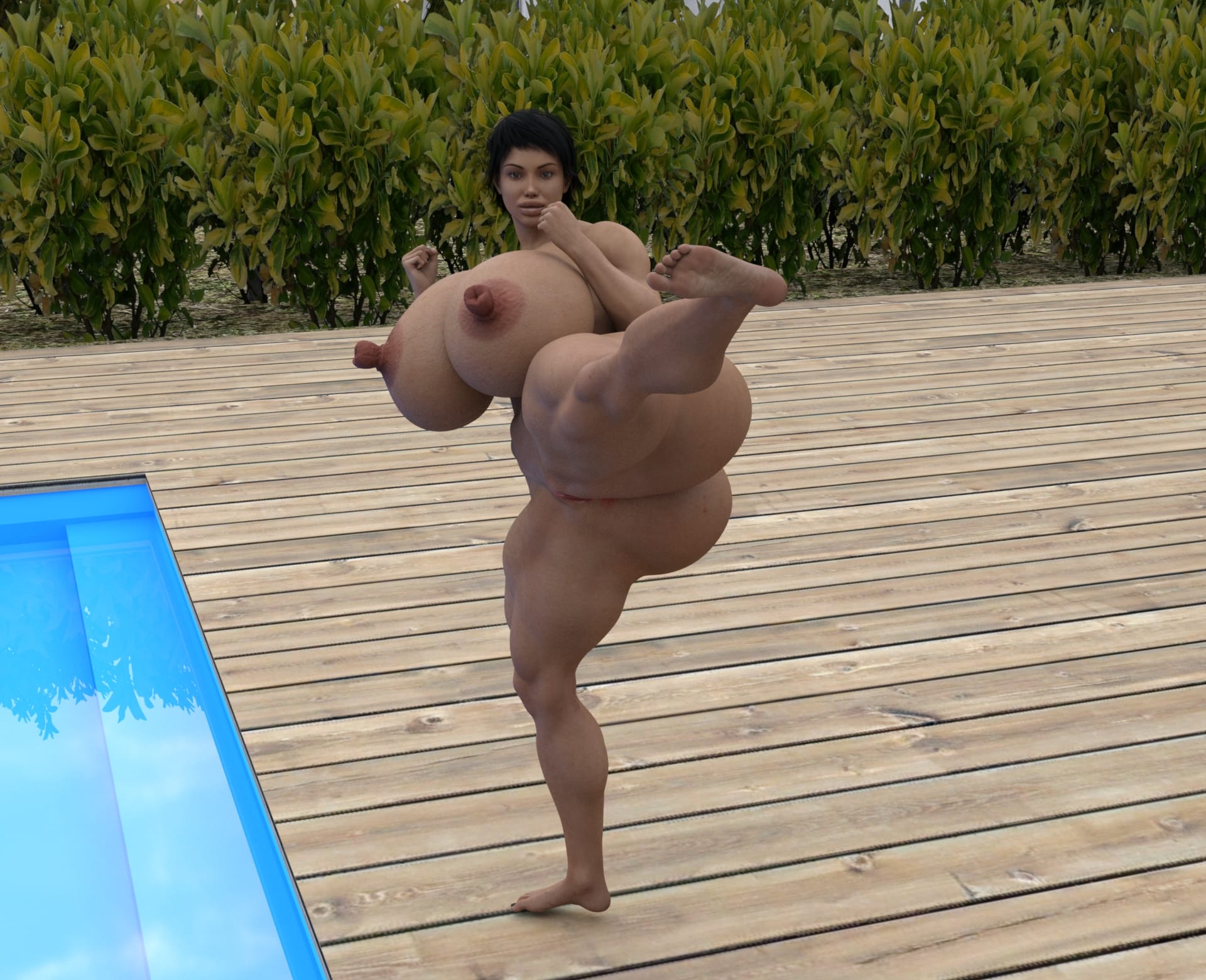 Dzcelestial3D models curvy femalebodybuilders busty bimbo