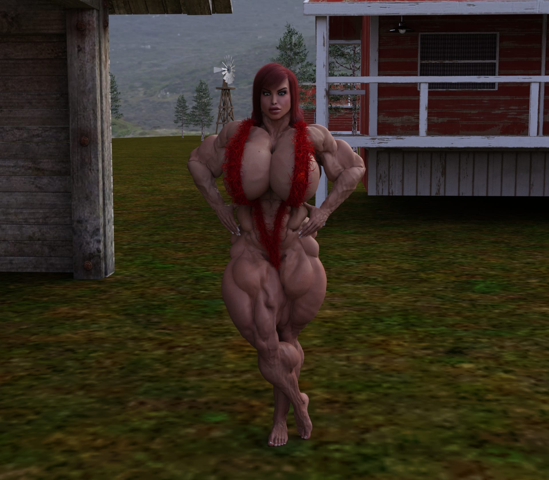 Dzcelestial3D models curvy femalebodybuilders busty bimbo