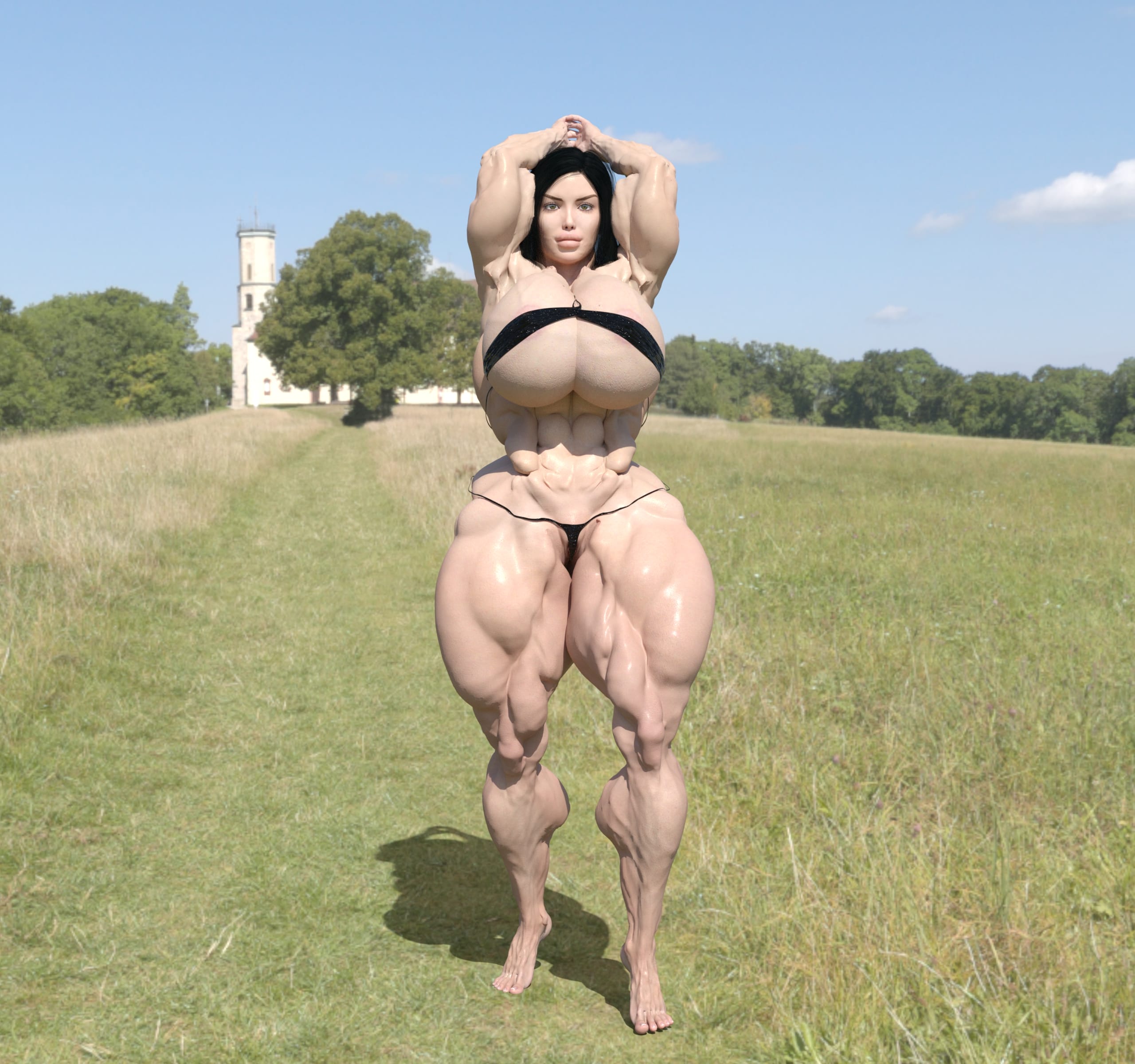 Dzcelestial3D models curvy femalebodybuilders busty bimbo