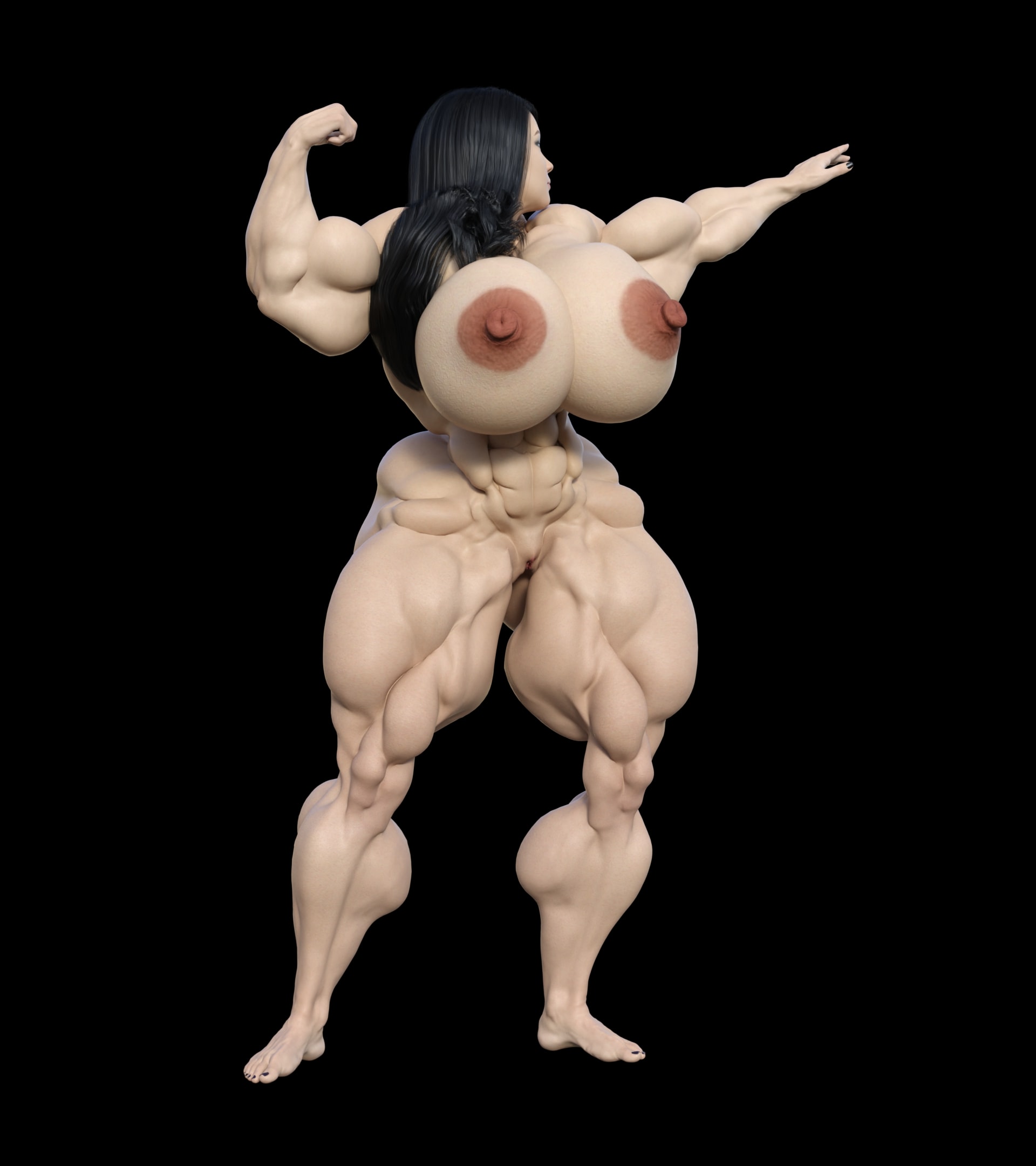 Dzcelestial3D models curvy femalebodybuilders busty bimbo