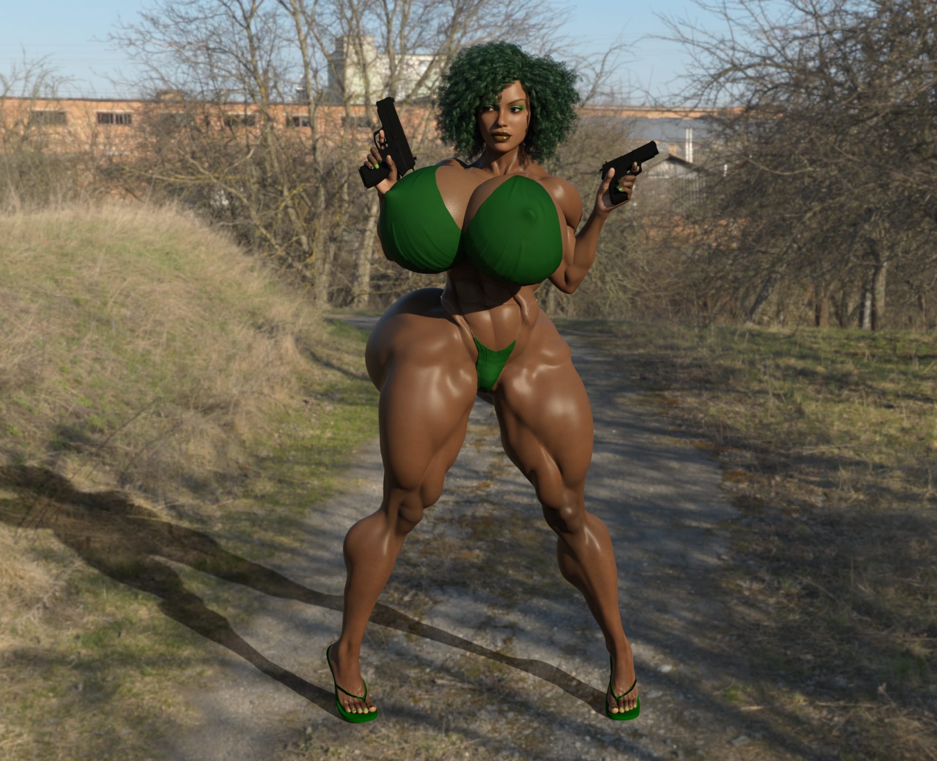 Dzcelestial3D models curvy femalebodybuilders busty bimbo