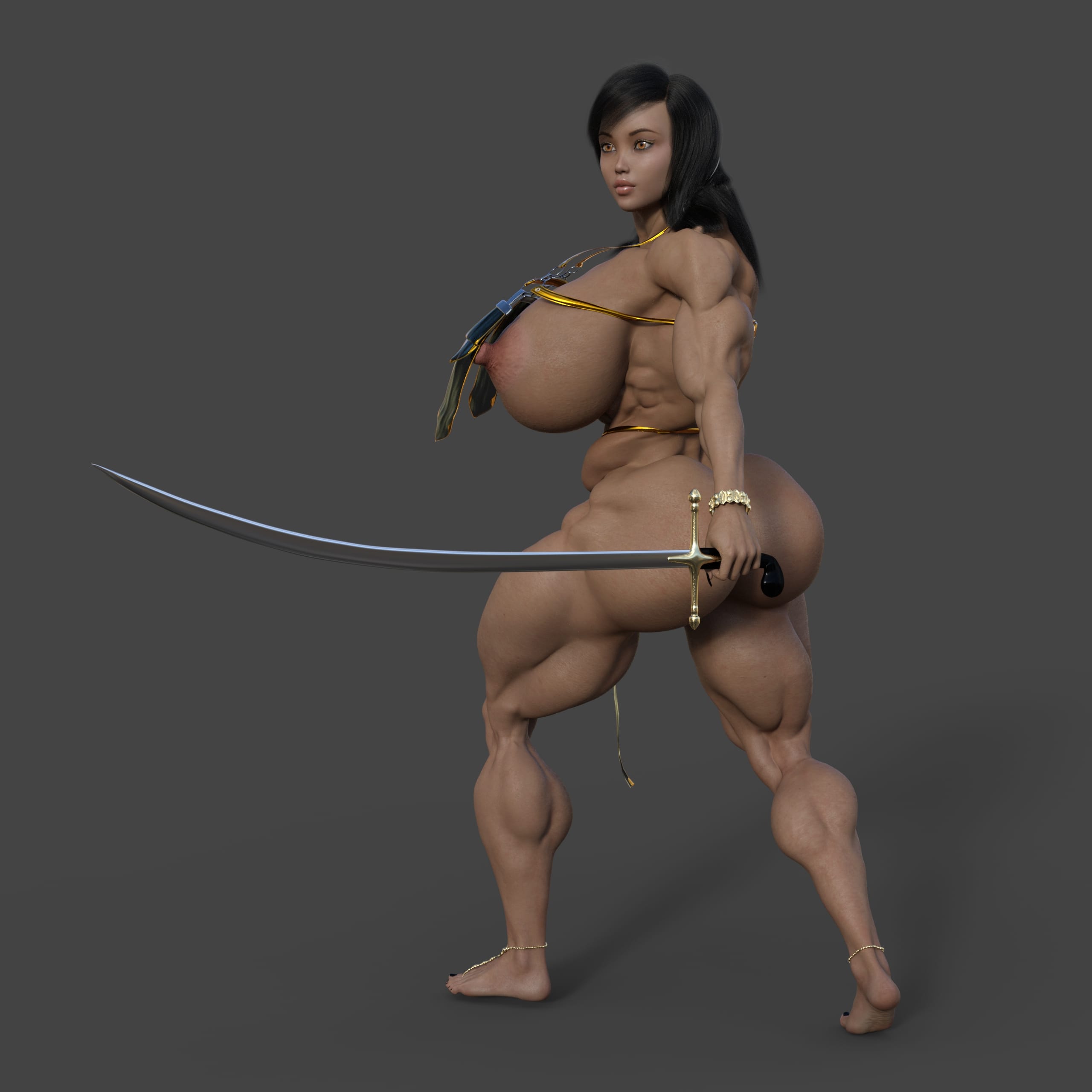 Dzcelestial3D models curvy femalebodybuilders busty bimbo