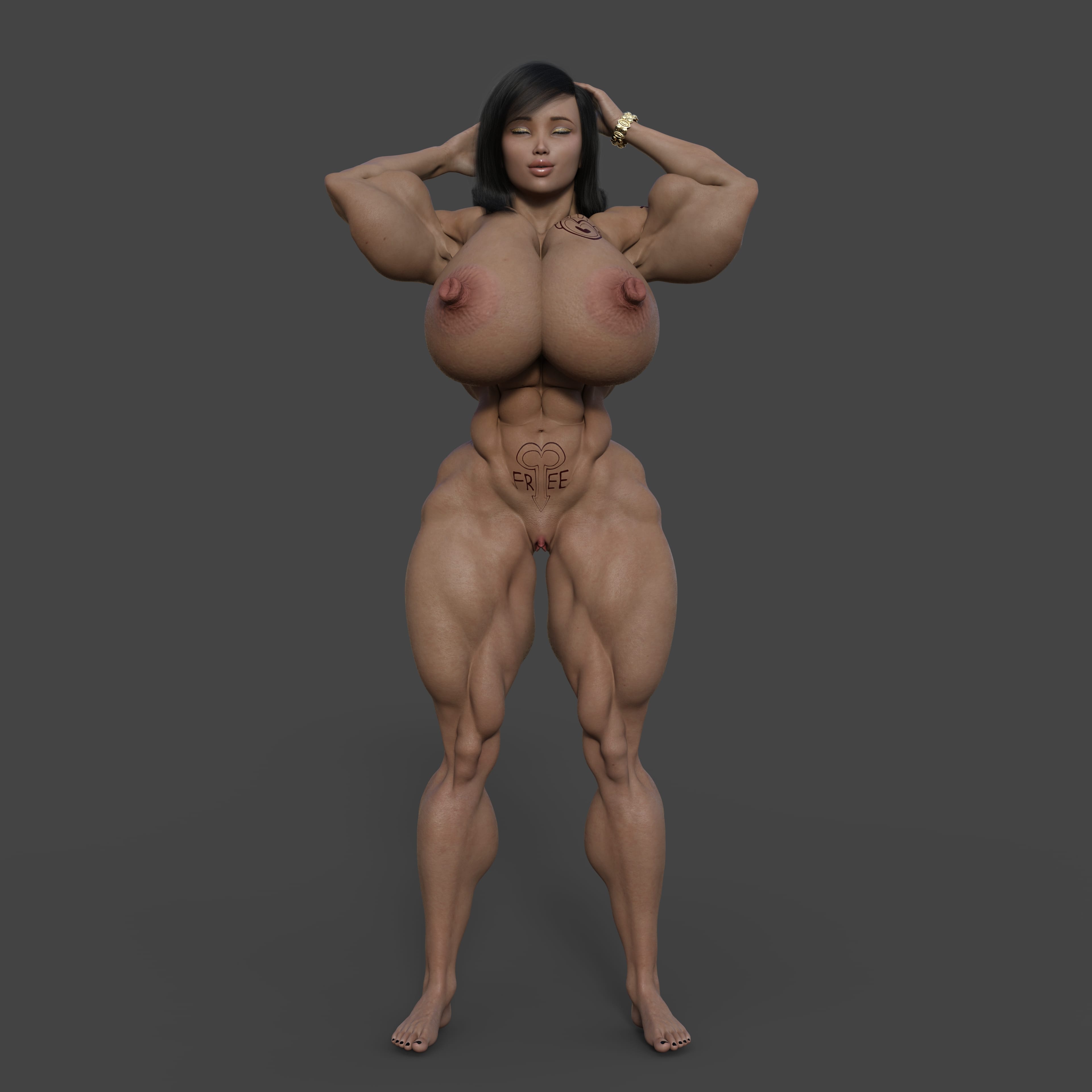 Dzcelestial3D models curvy femalebodybuilders busty bimbo