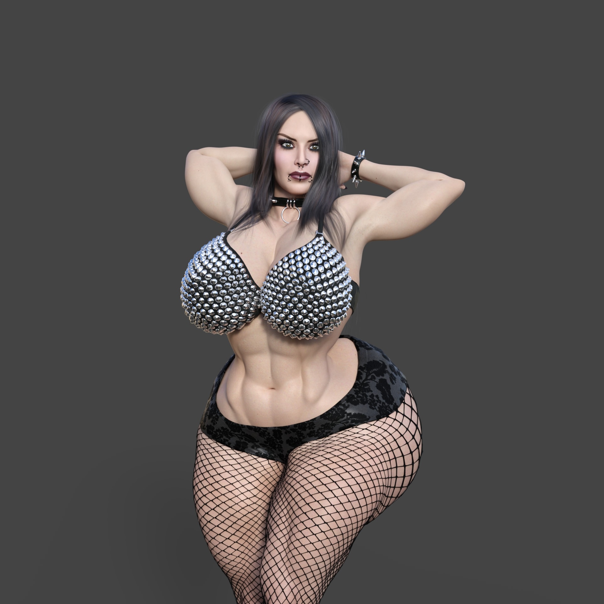 Dahlia a goth girl with an amazing curvy body.